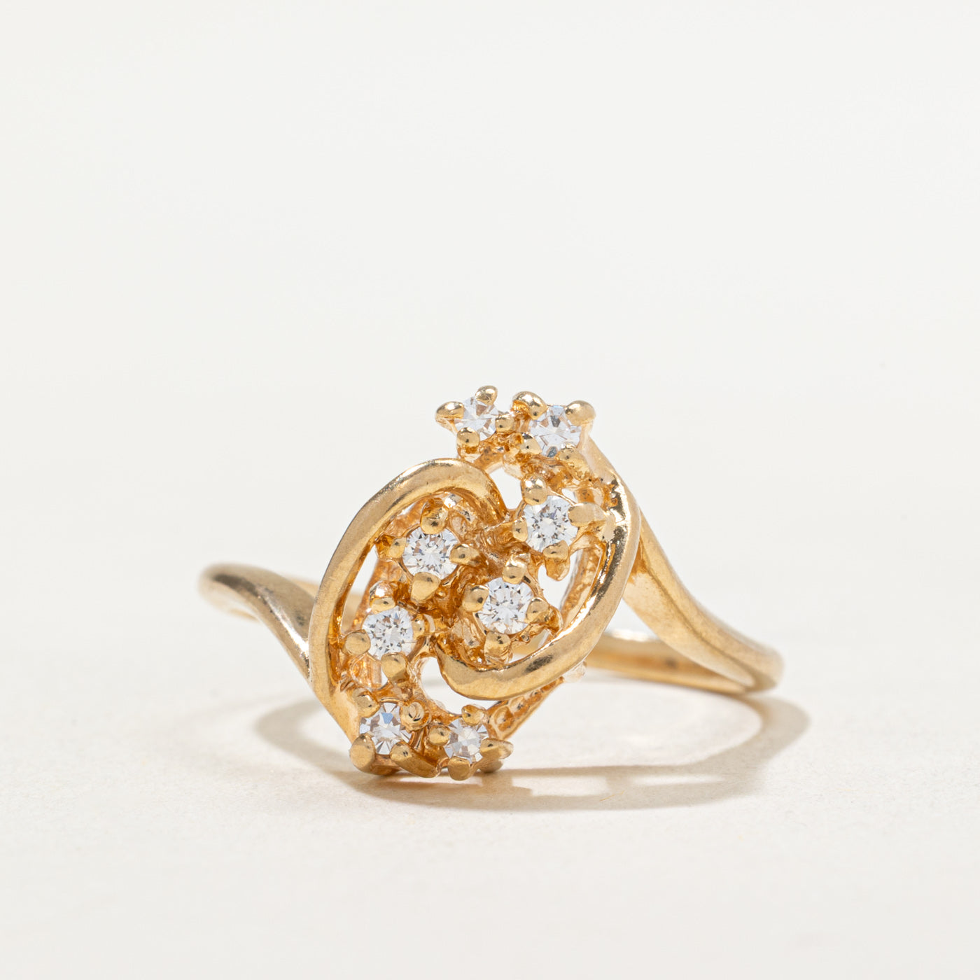 Diamond Waterfall Abstract Ring | 0.17ctw | SZ 8.25