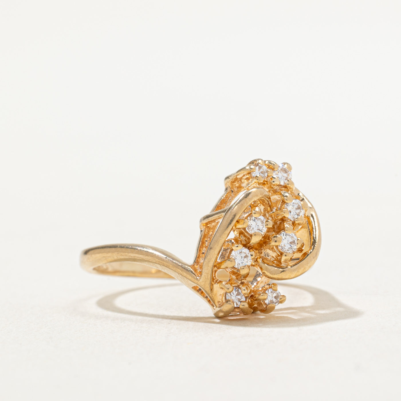 Diamond Waterfall Abstract Ring | 0.17ctw | SZ 8.25