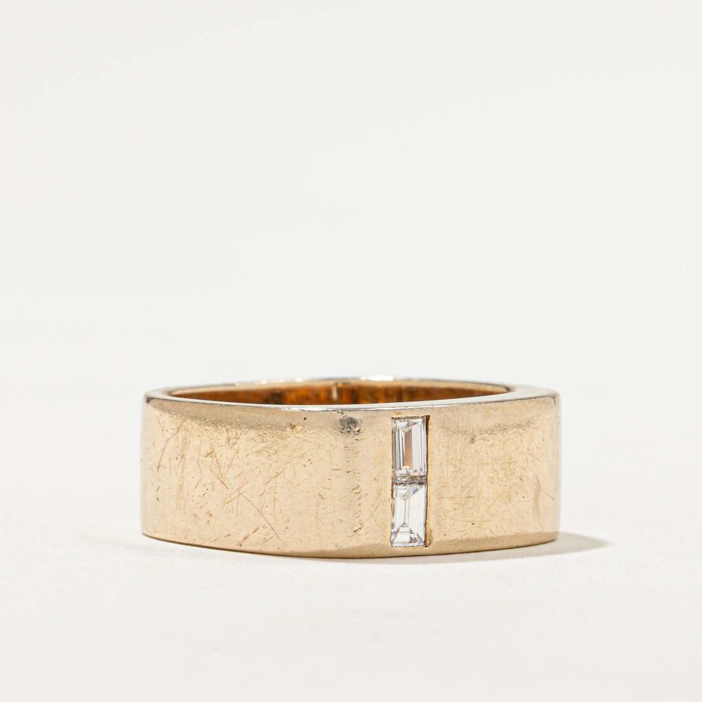 Bague deux diamants taille baguette | 0,24 ct au total | Taille 7,75
