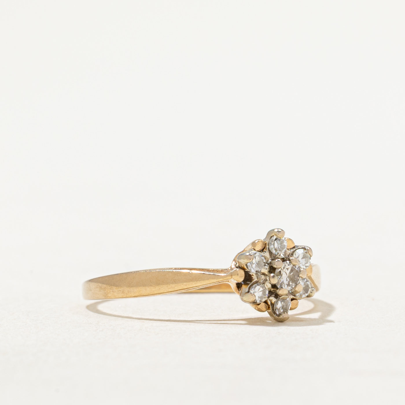 Diamond Cluster Petal Ring | 0.14ctw | SZ 6.5