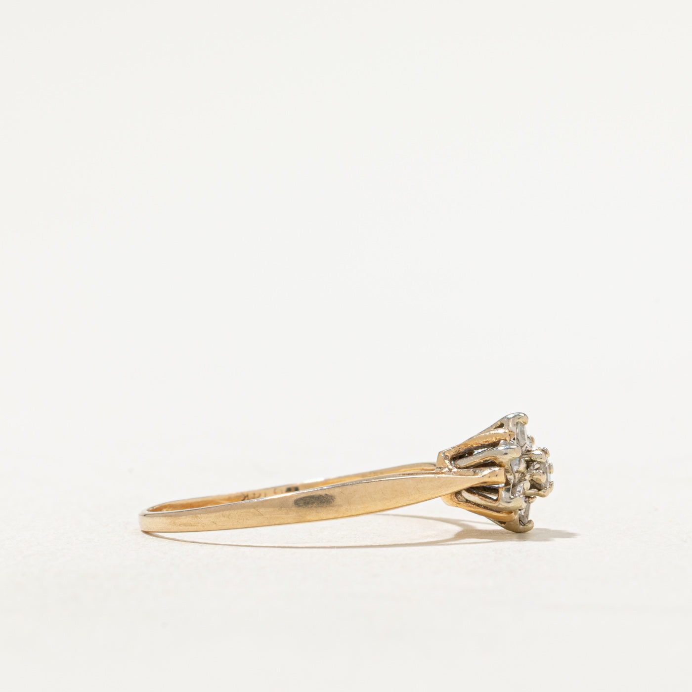 Diamond Cluster Petal Ring | 0.14ctw | SZ 6.5