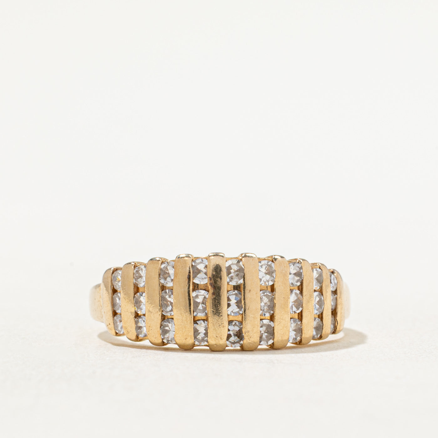 Bague conique à plusieurs rangs de diamants | 0,58 ct au total | Taille 7,25