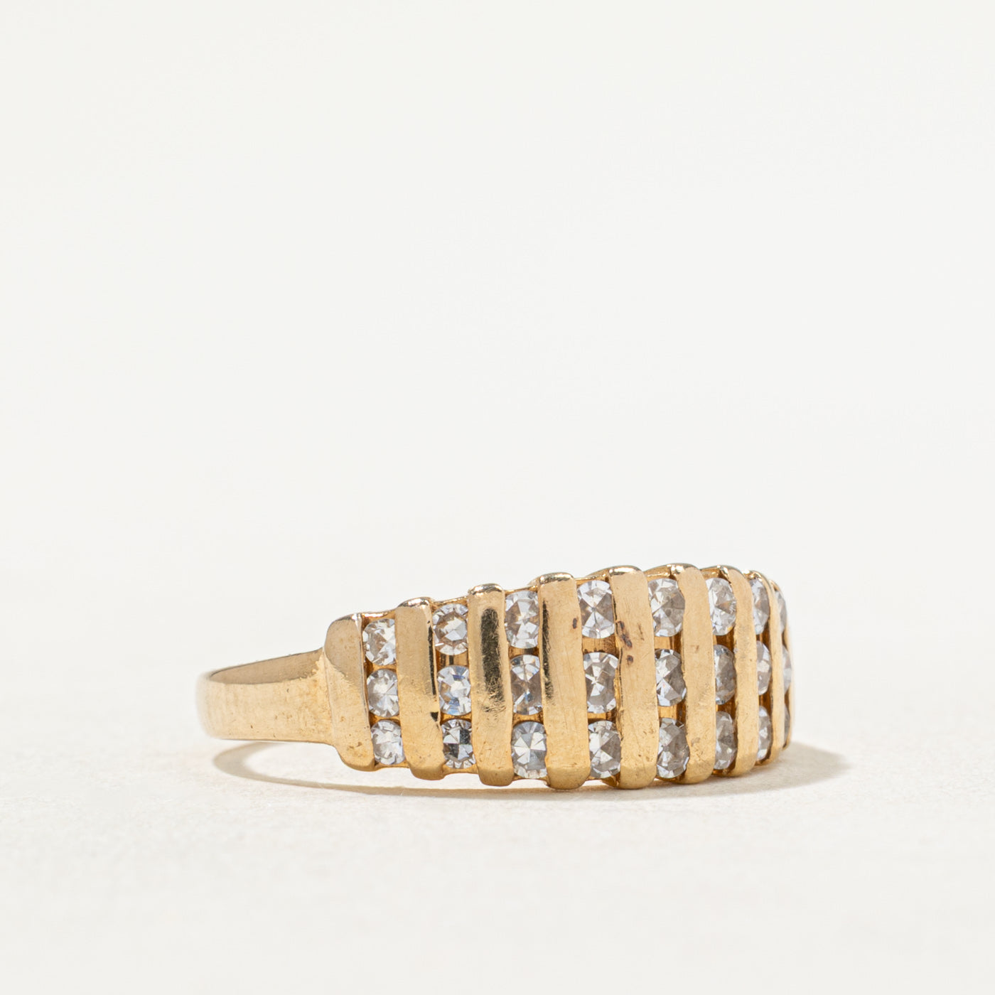 Bague conique à plusieurs rangs de diamants | 0,58 ct au total | Taille 7,25