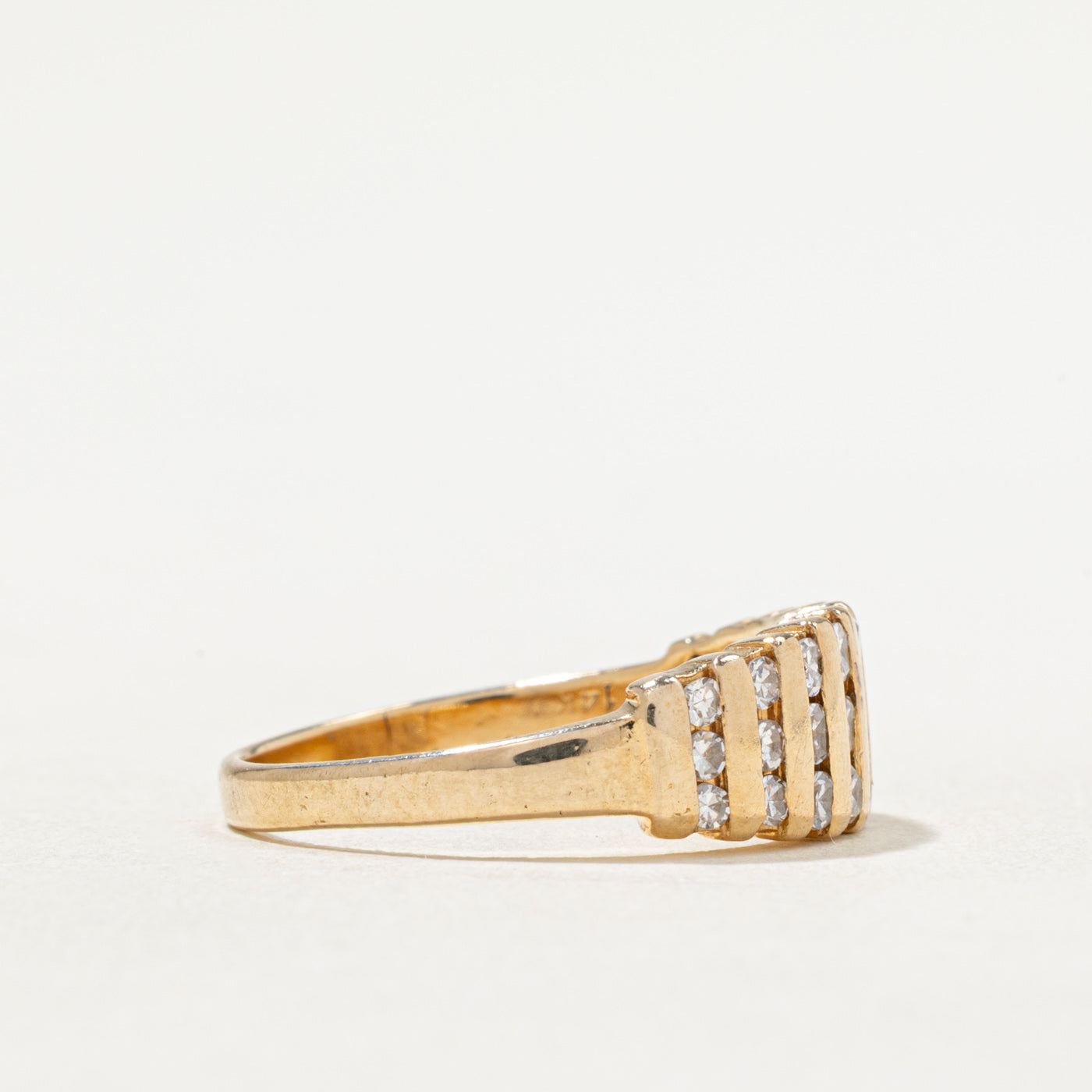 Bague conique à plusieurs rangs de diamants | 0,58 ct au total | Taille 7,25