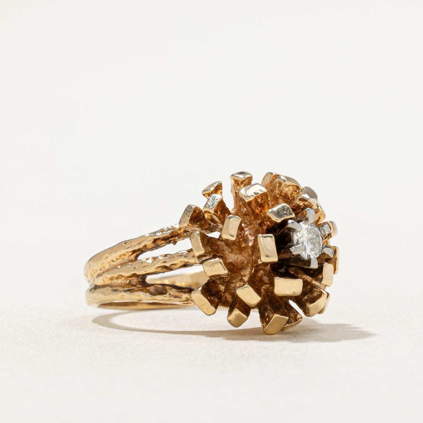 Single Stone Diamond Cocktail Ring | 0.15ct | SZ 5.5