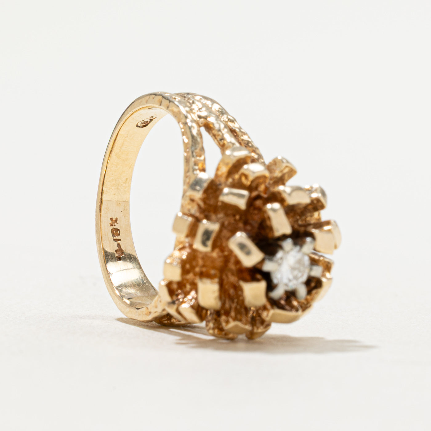 Single Stone Diamond Cocktail Ring | 0.15ct | SZ 5.5