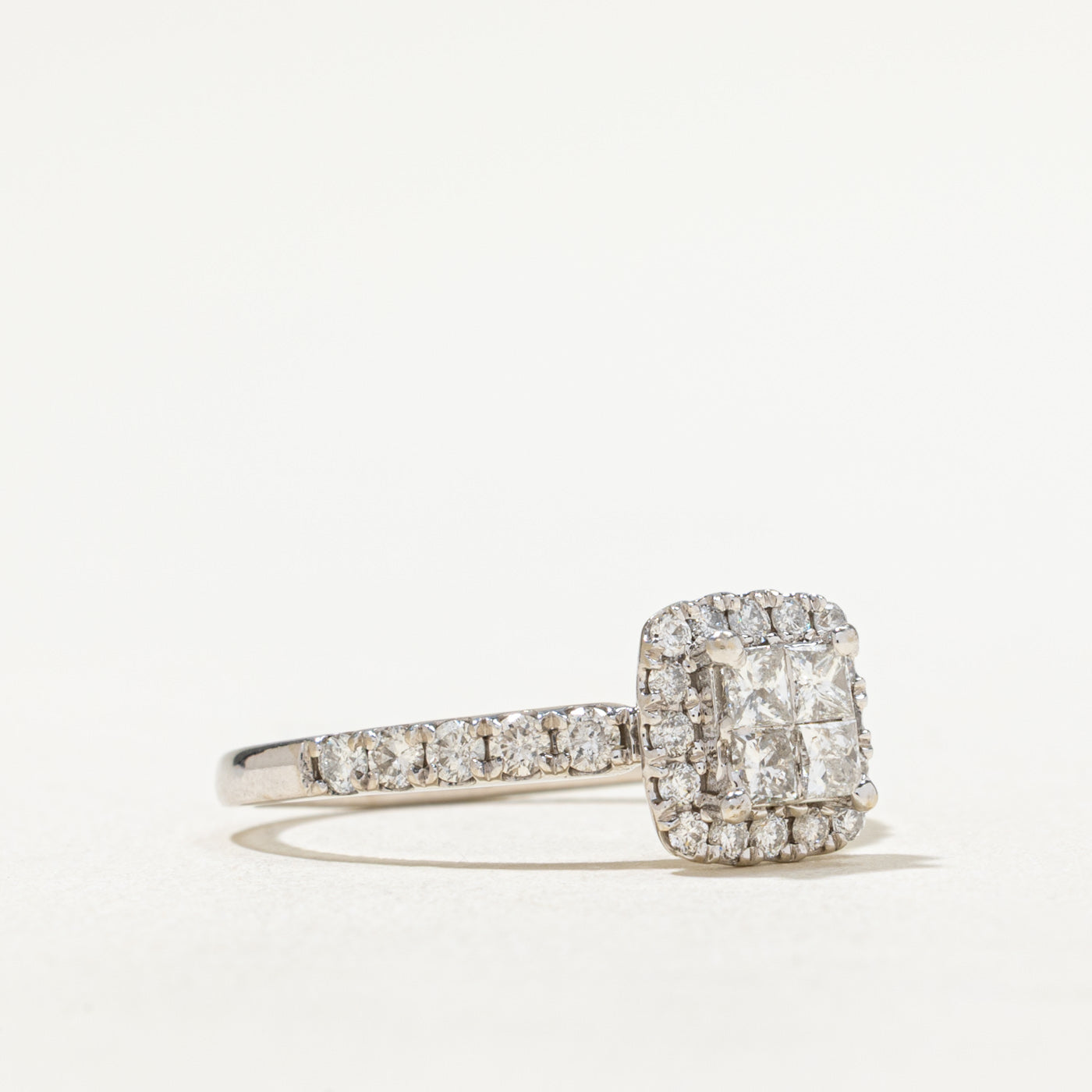 Princess Cut Diamond Halo Ring | 0.92ctw | SZ 9.25