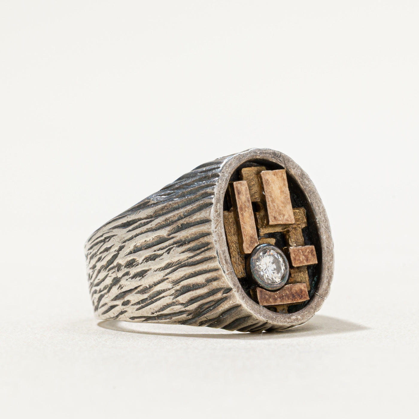 Brutalist Inspired Diamond Ring | 0.17ct | SZ 8.5