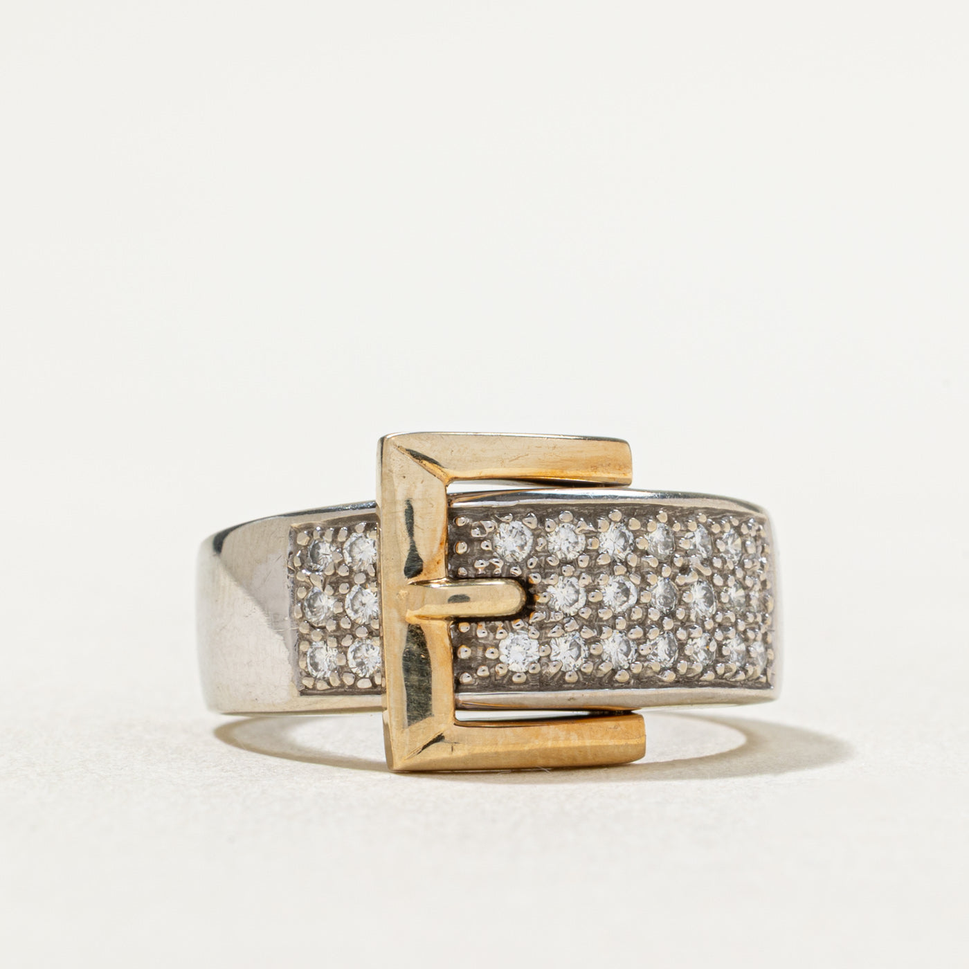 Pavé Set Diamond Buckle Ring | 0.31ctw | SZ 7.75