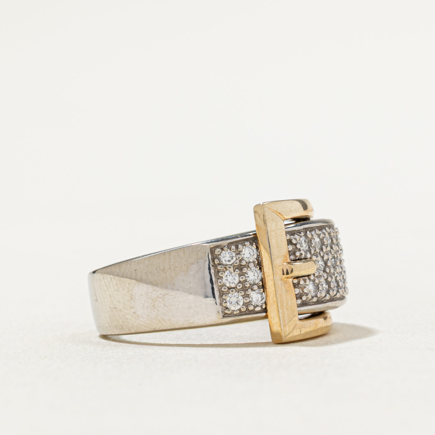 Pavé Set Diamond Buckle Ring | 0.31ctw | SZ 7.75