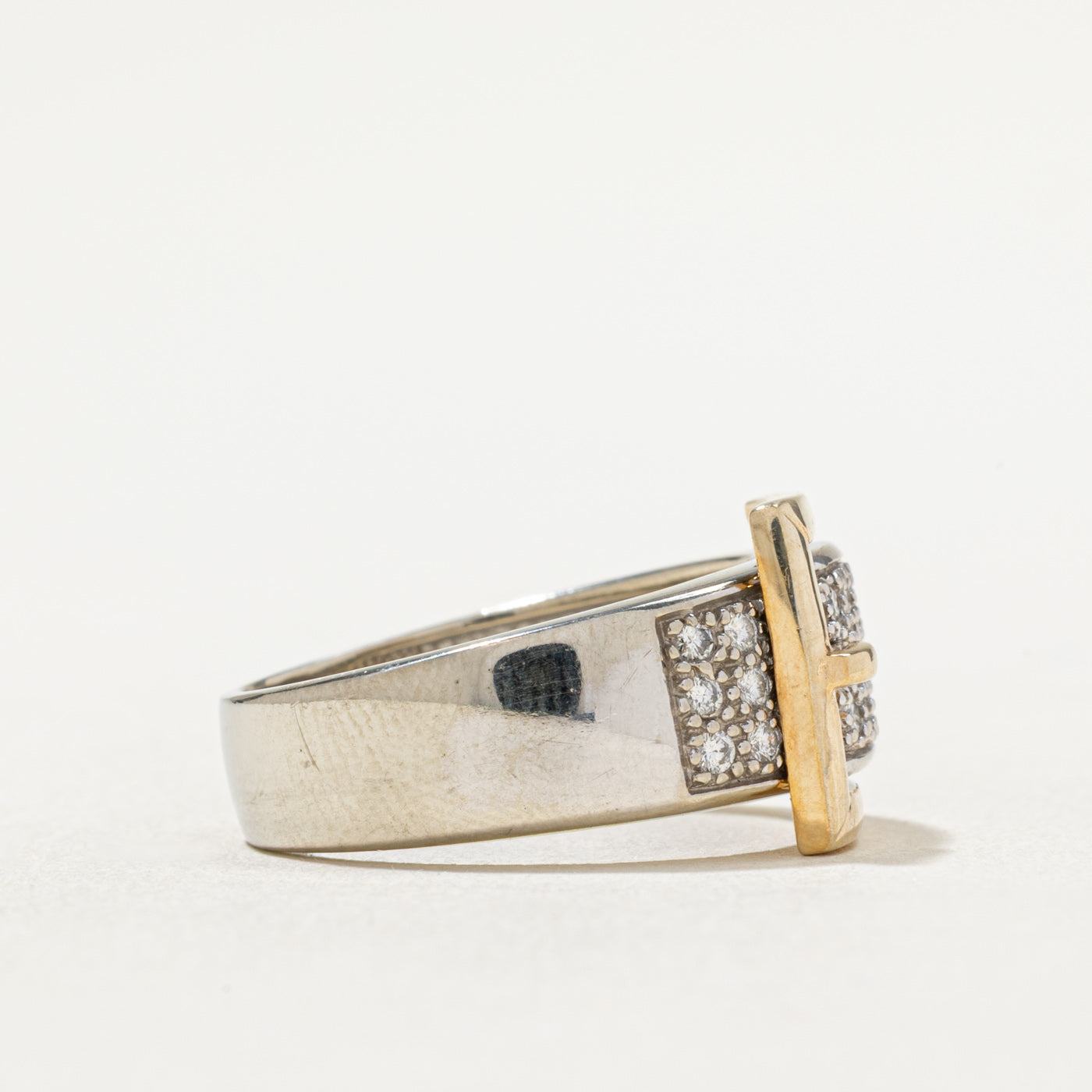 Pavé Set Diamond Buckle Ring | 0.31ctw | SZ 7.75