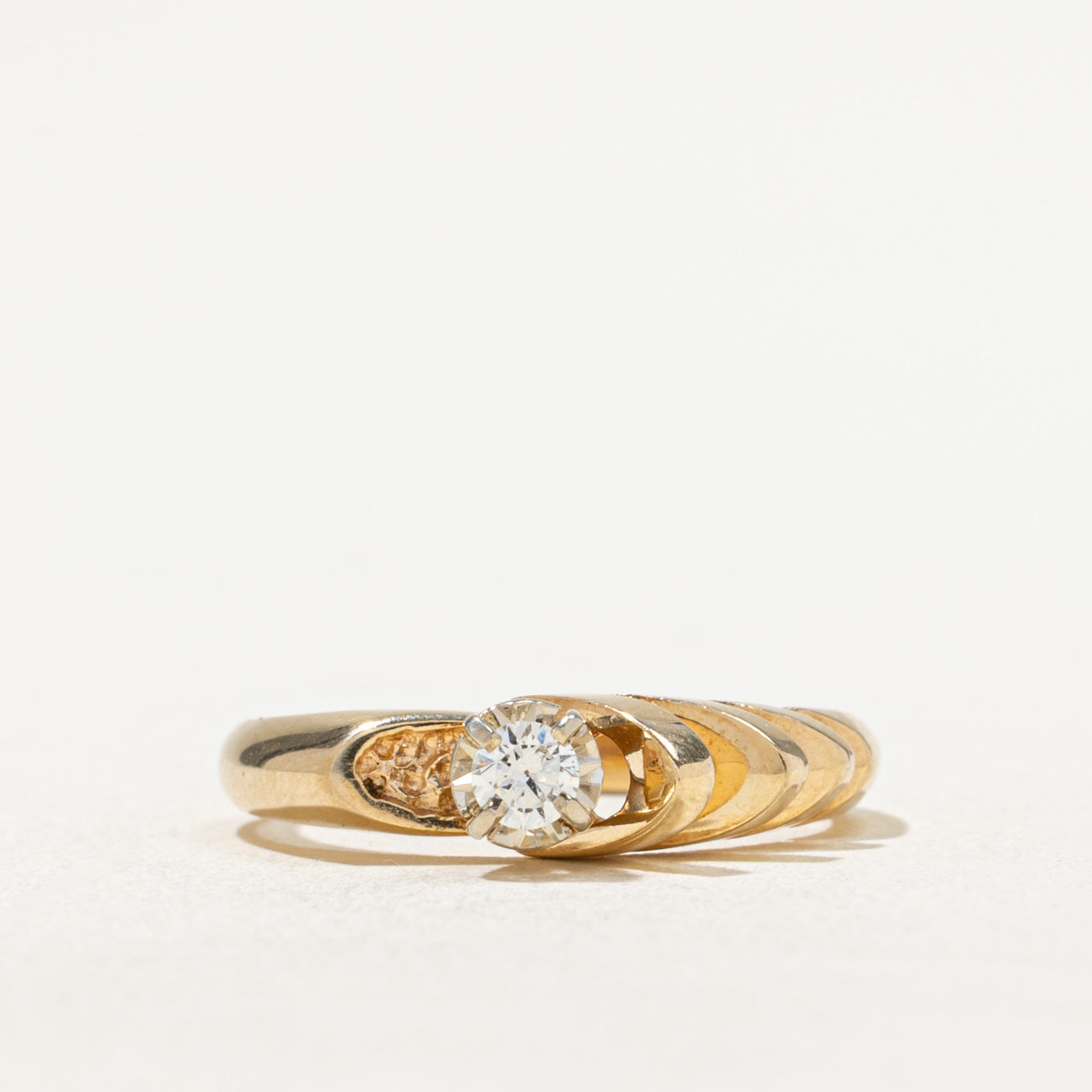Diamond Open Grooved Ring | 0.11ct | SZ 6.25