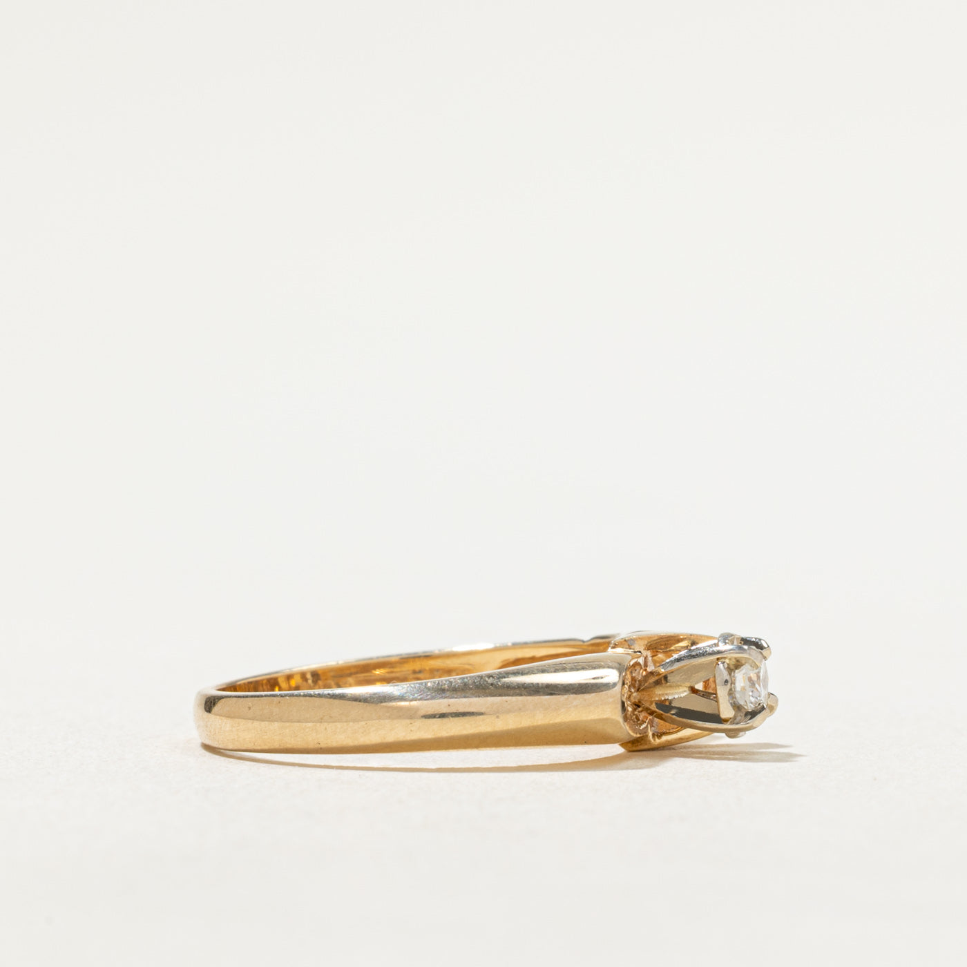 Diamond Open Grooved Ring | 0.11ct | SZ 6.25