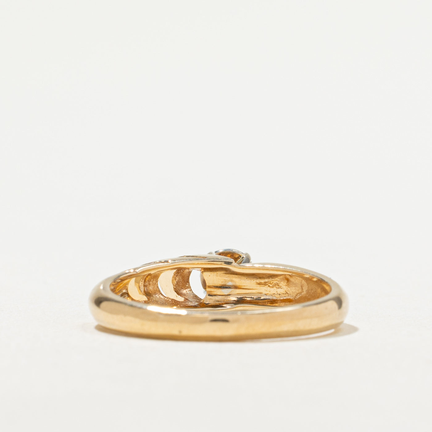 Diamond Open Grooved Ring | 0.11ct | SZ 6.25