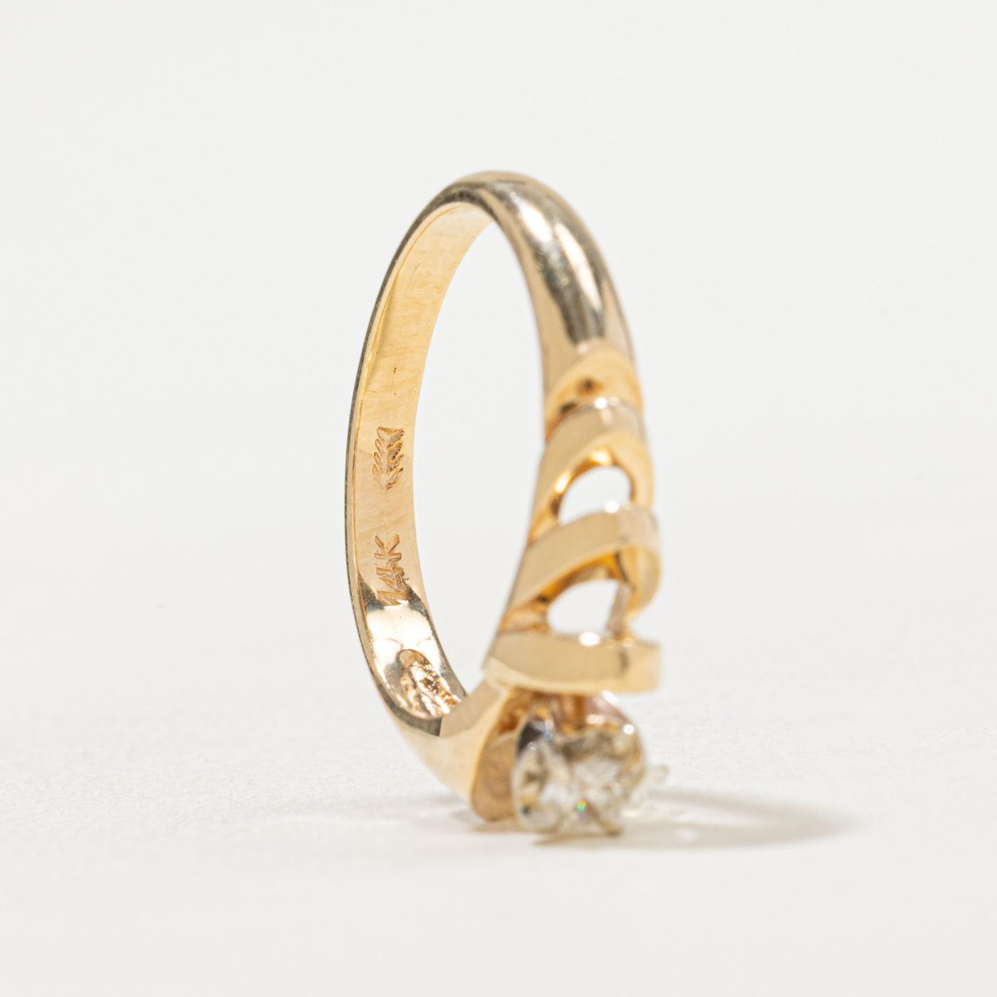 Diamond Open Grooved Ring | 0.11ct | SZ 6.25