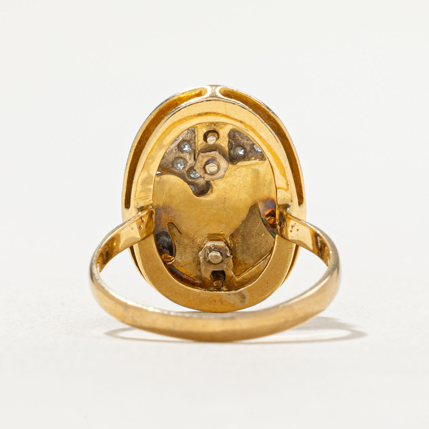 Gold Nugget & Diamond Cluster Cocktail Ring | 0.24ctw | SZ 7