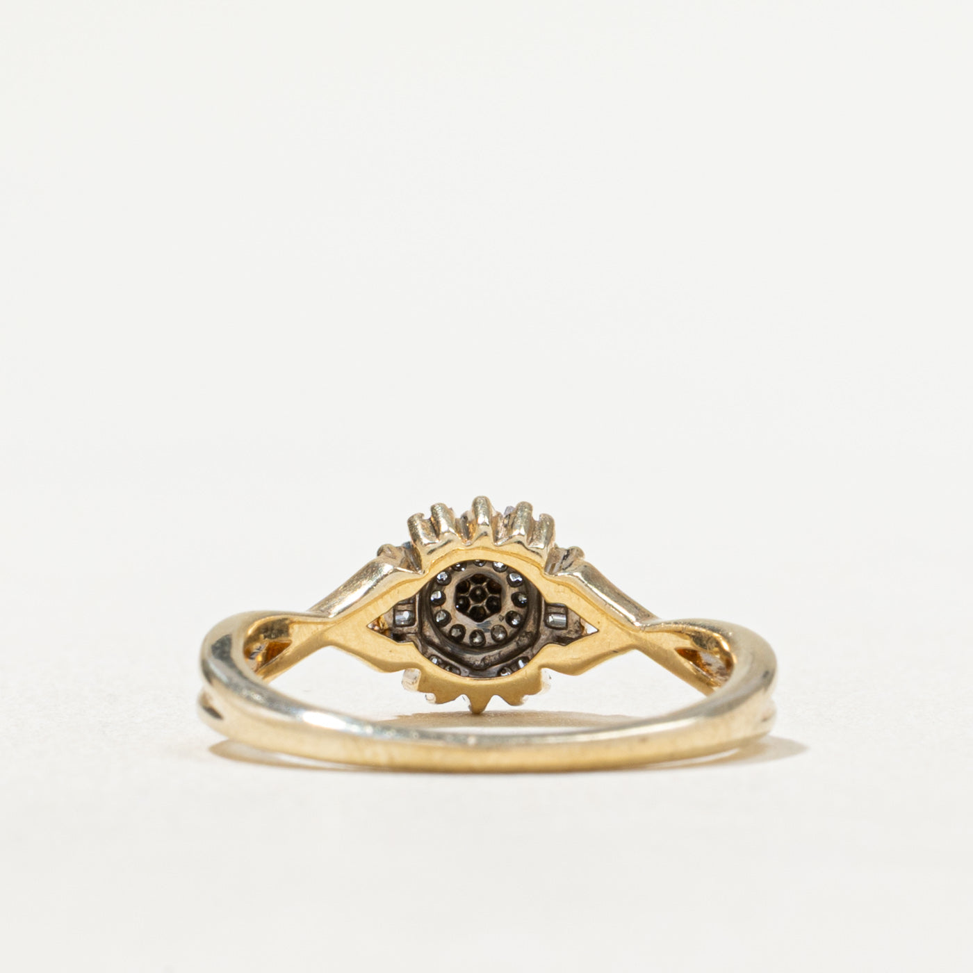 Diamond Cluster Cross Over Ring | 0.09ctw | SZ 5