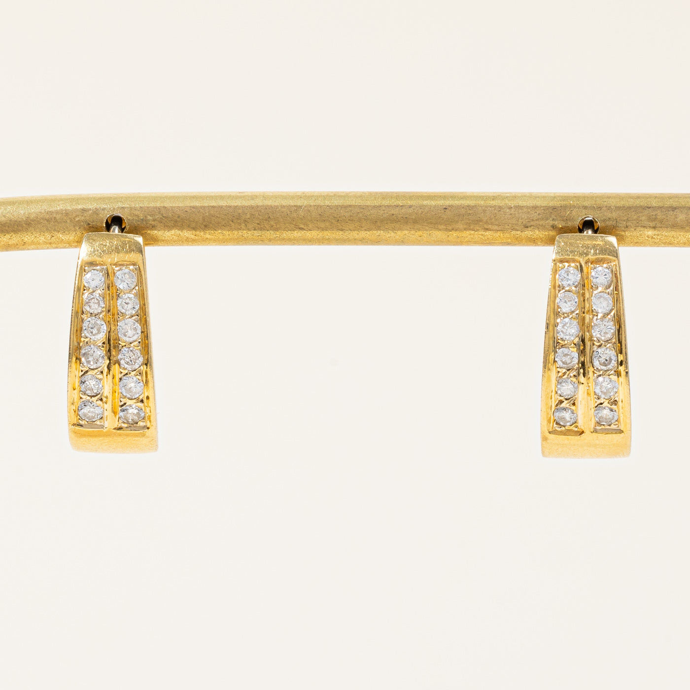 Diamond Oval Huggie Earrings | 0.48ctw |