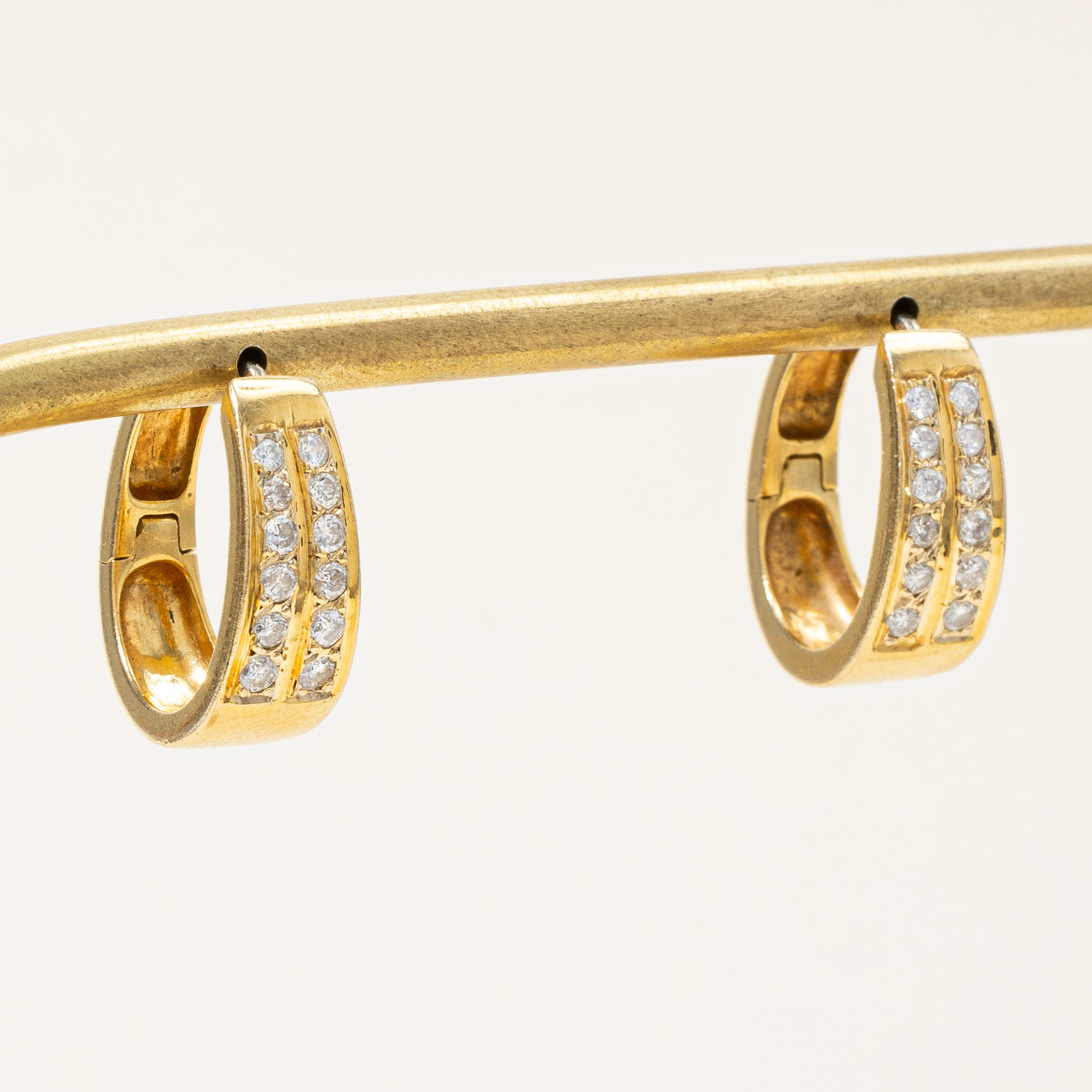 Diamond Oval Huggie Earrings | 0.48ctw |