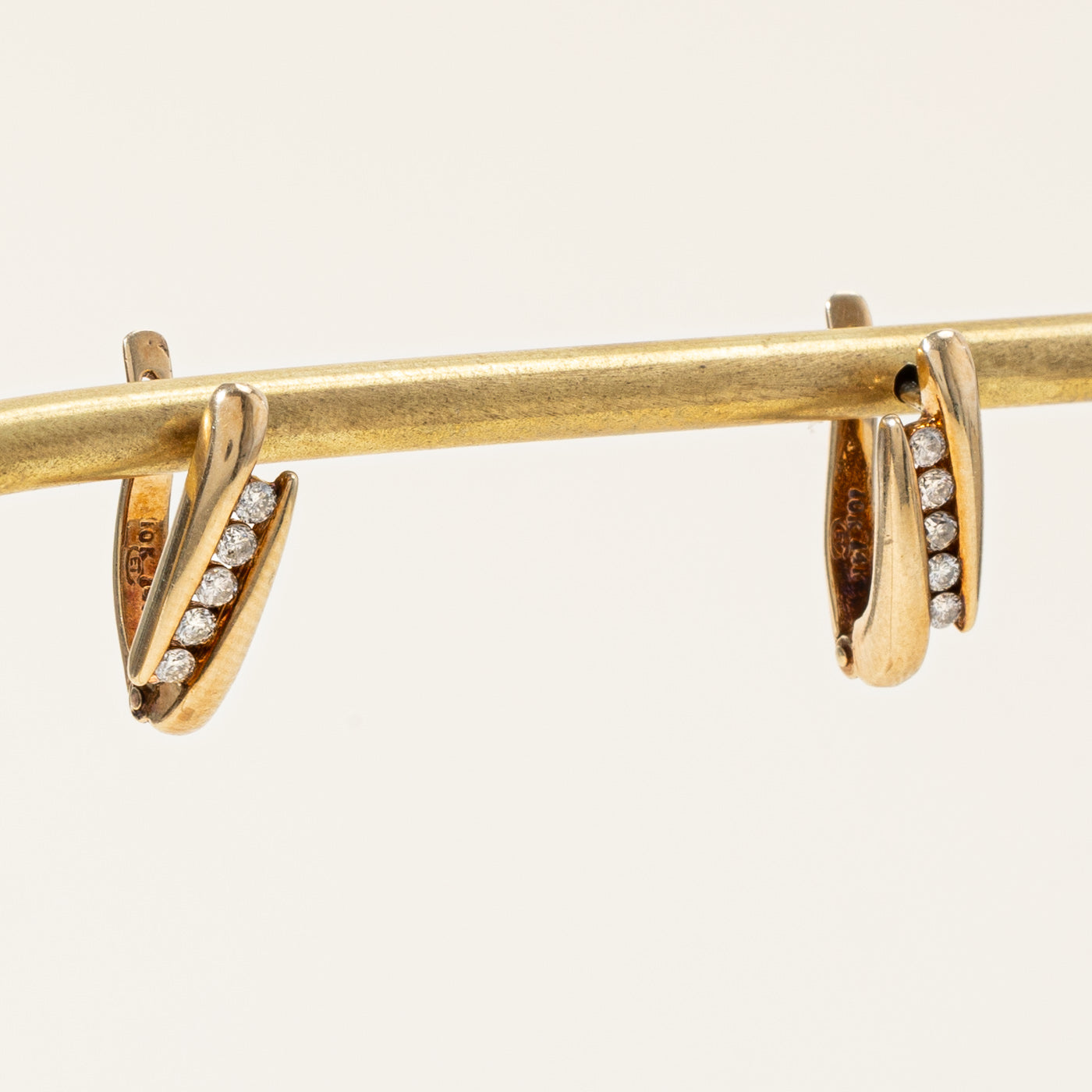Diamond Oval Huggie Earrings | 0.23ctw |