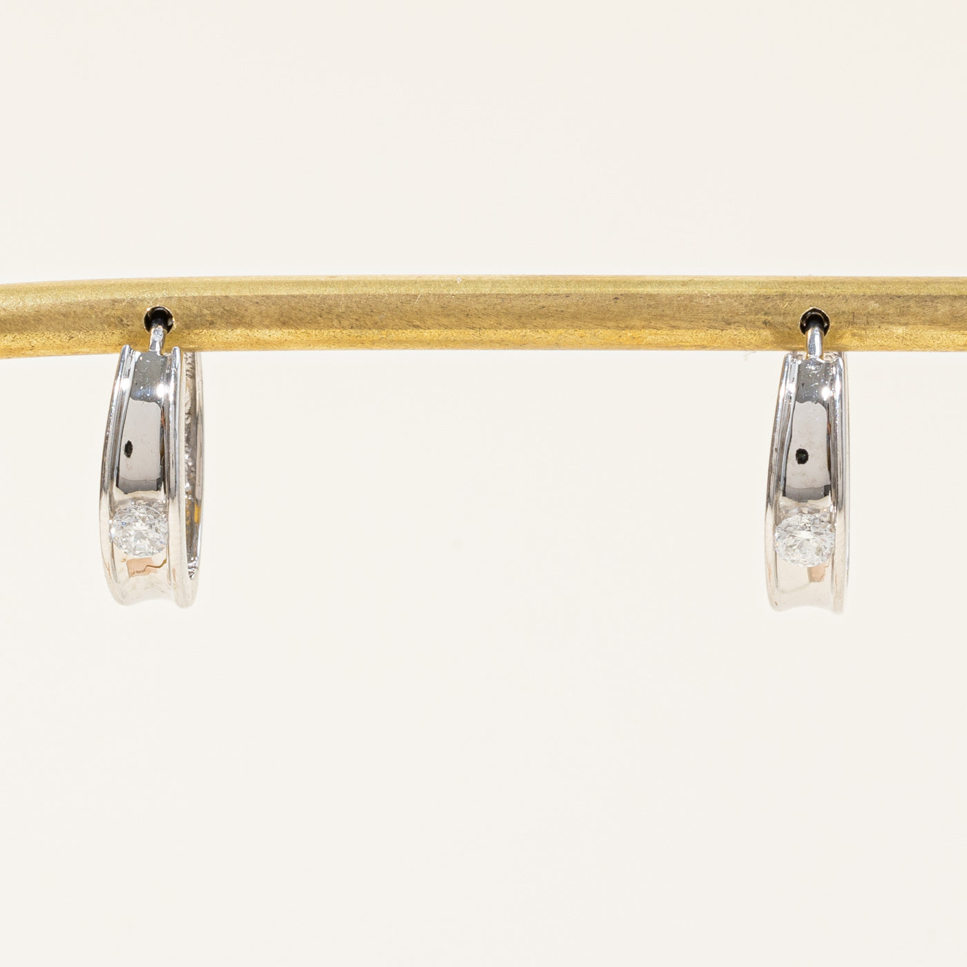 Tension Set Diamond Huggie Earrings | 0.24ctw |