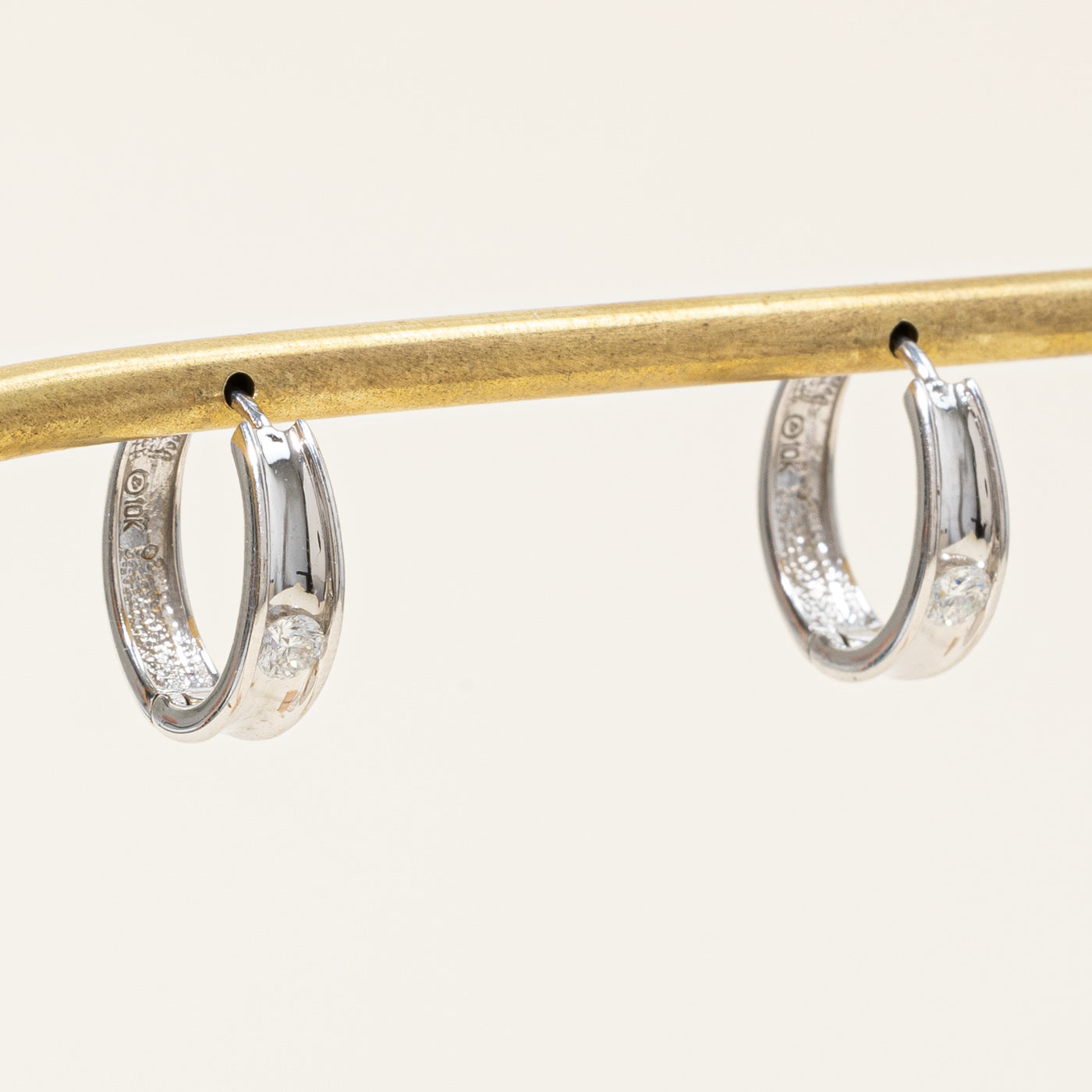 Tension Set Diamond Huggie Earrings | 0.24ctw |
