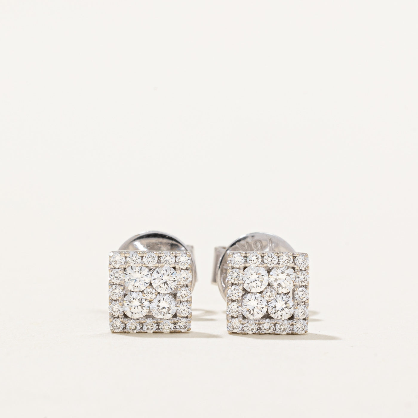 Square Diamond Stud Earrings | 0.40ctw |