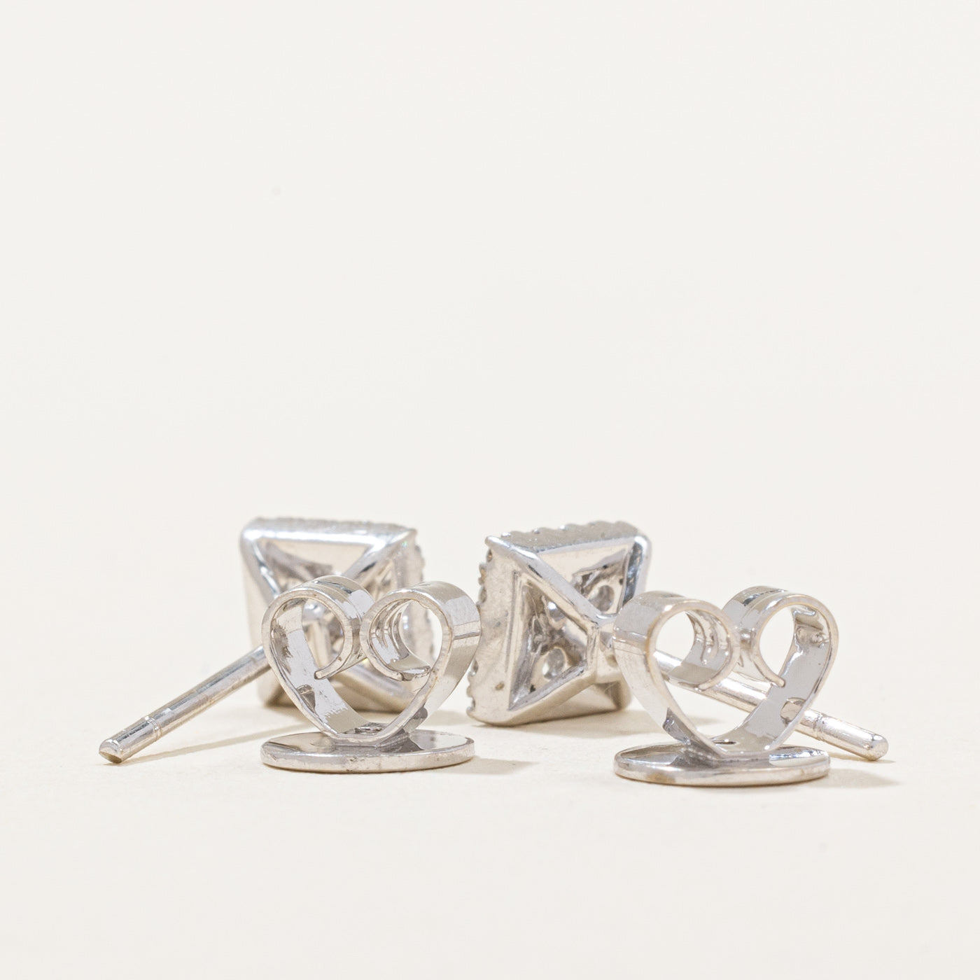 Square Diamond Stud Earrings | 0.40ctw |