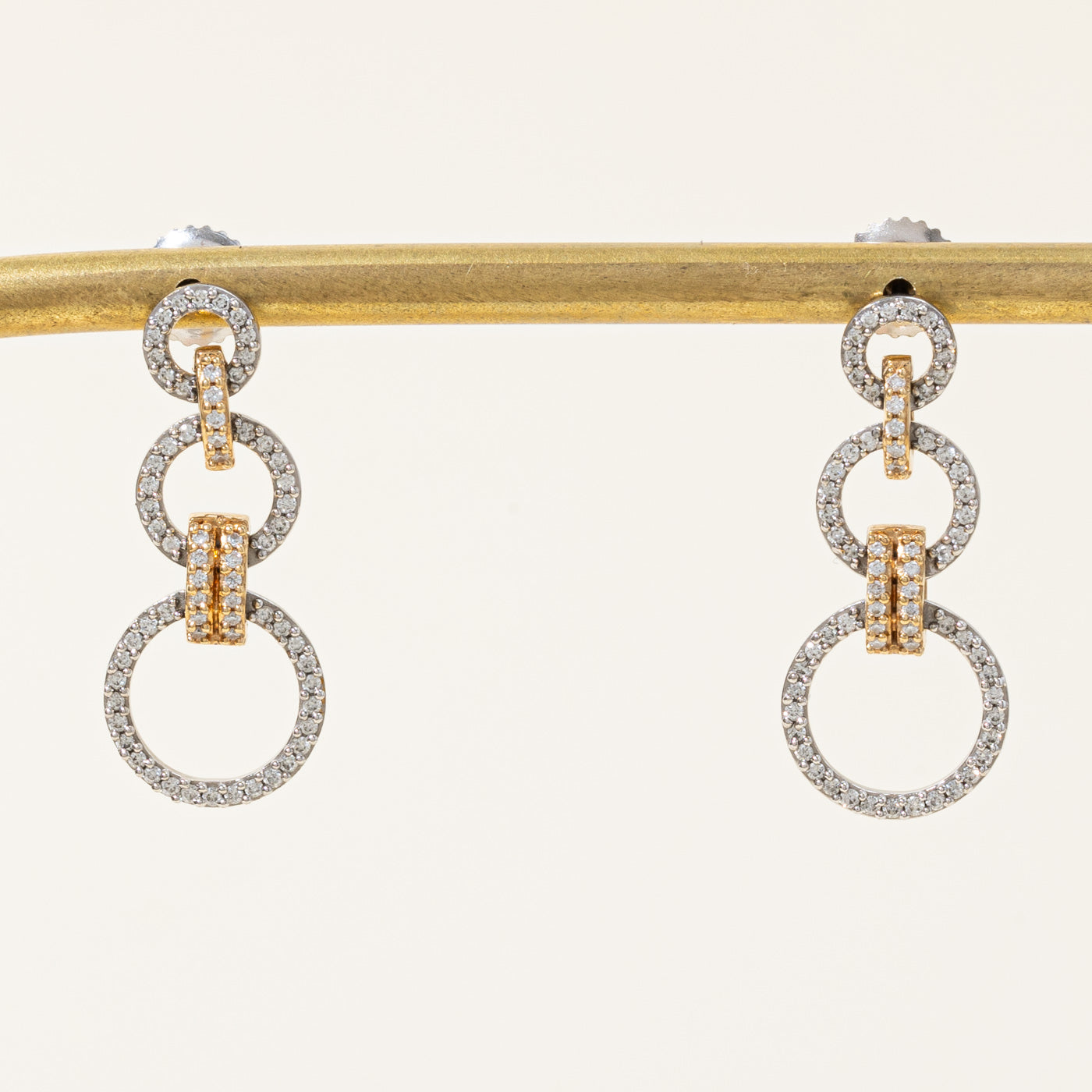 Two Tone Gold Diamond Drop Earrings | 0.40ctw |
