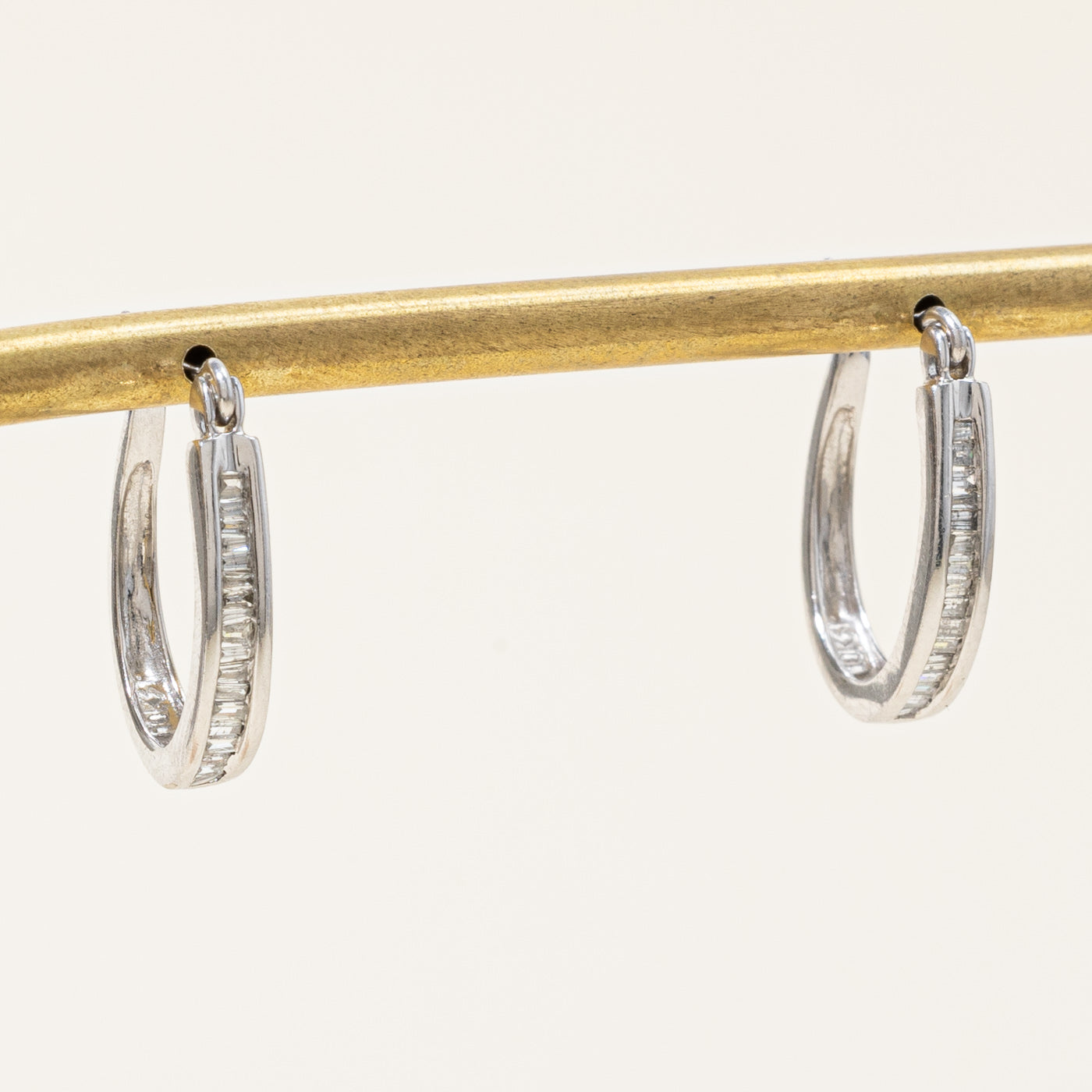 Diamond Oval Hoop Earrings | 0.22ctw |