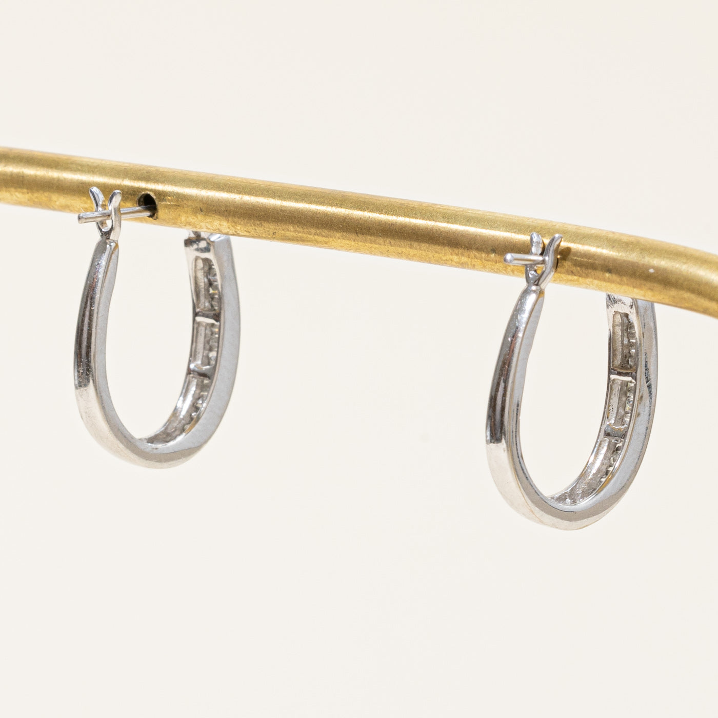 Diamond Oval Hoop Earrings | 0.22ctw |