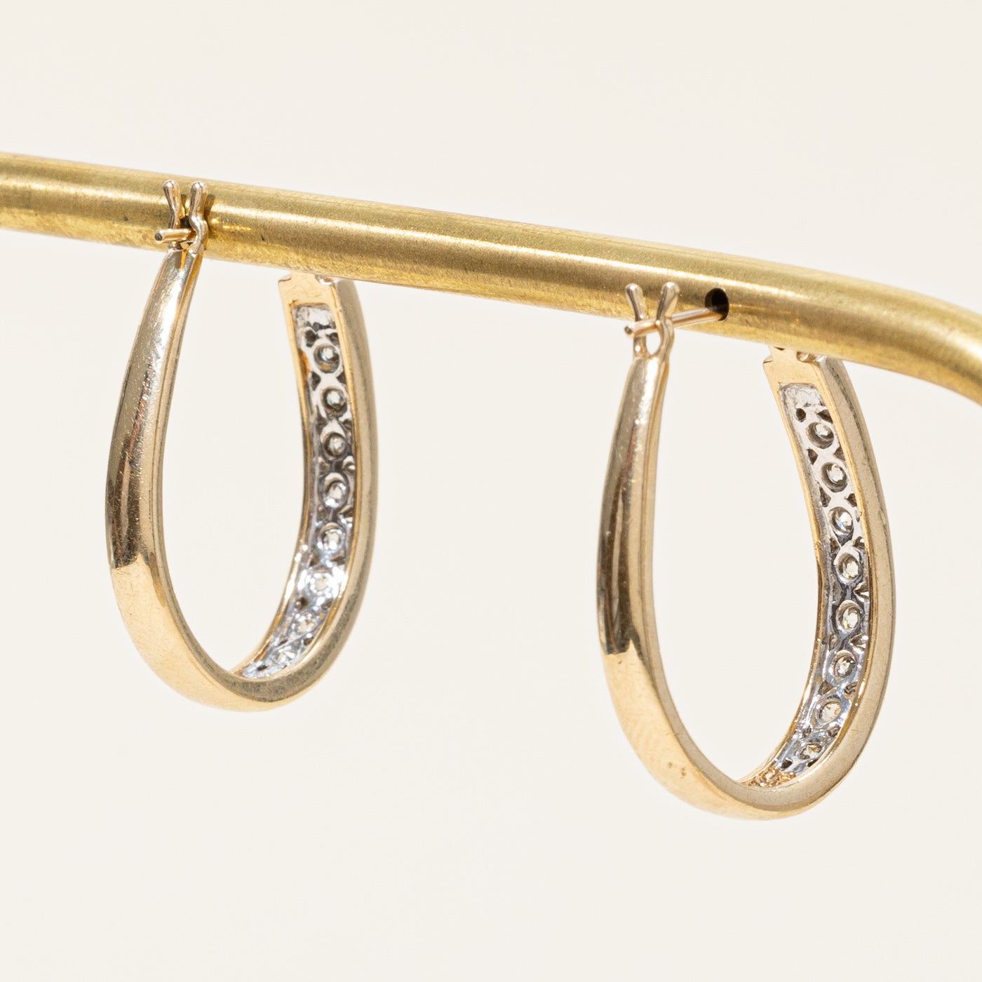 Diamond Oval Hoop Earrings | 0.97ctw |