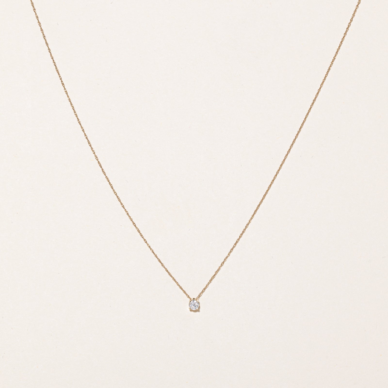 Solitaire Diamond Pendant & Necklace | 0.16ct | 18.5" |