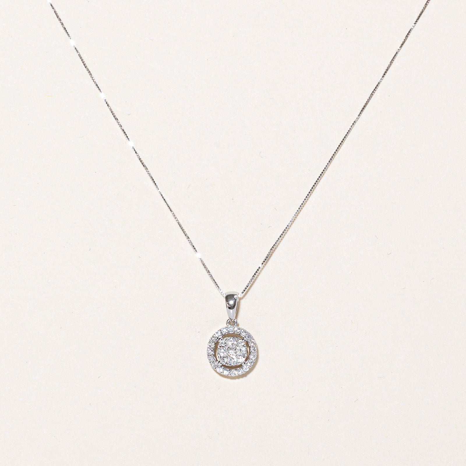 Pendentif et collier en diamants | 0,20 ct | 17,5" |