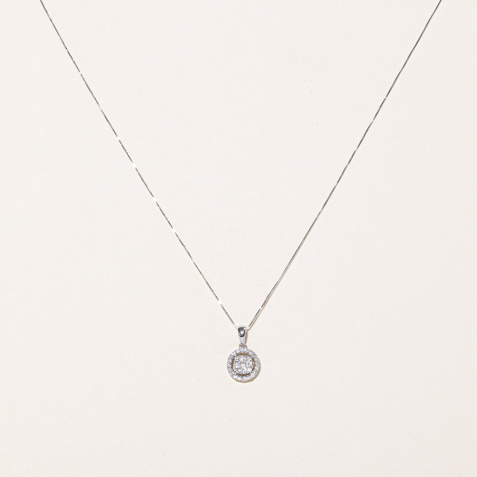 Pendentif et collier en diamants | 0,20 ct | 17,5" |