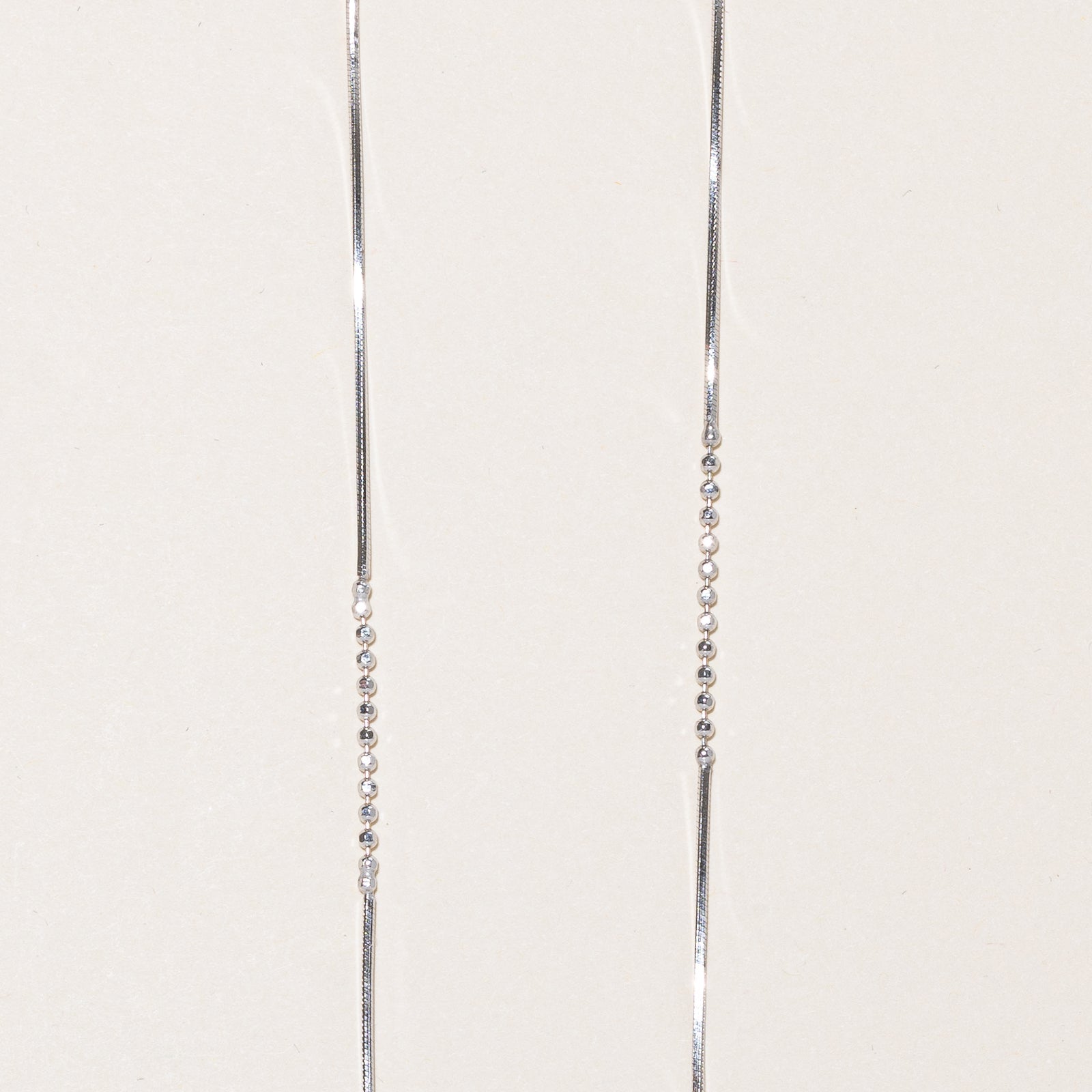 14k White Gold Beaded Chain | 18" |