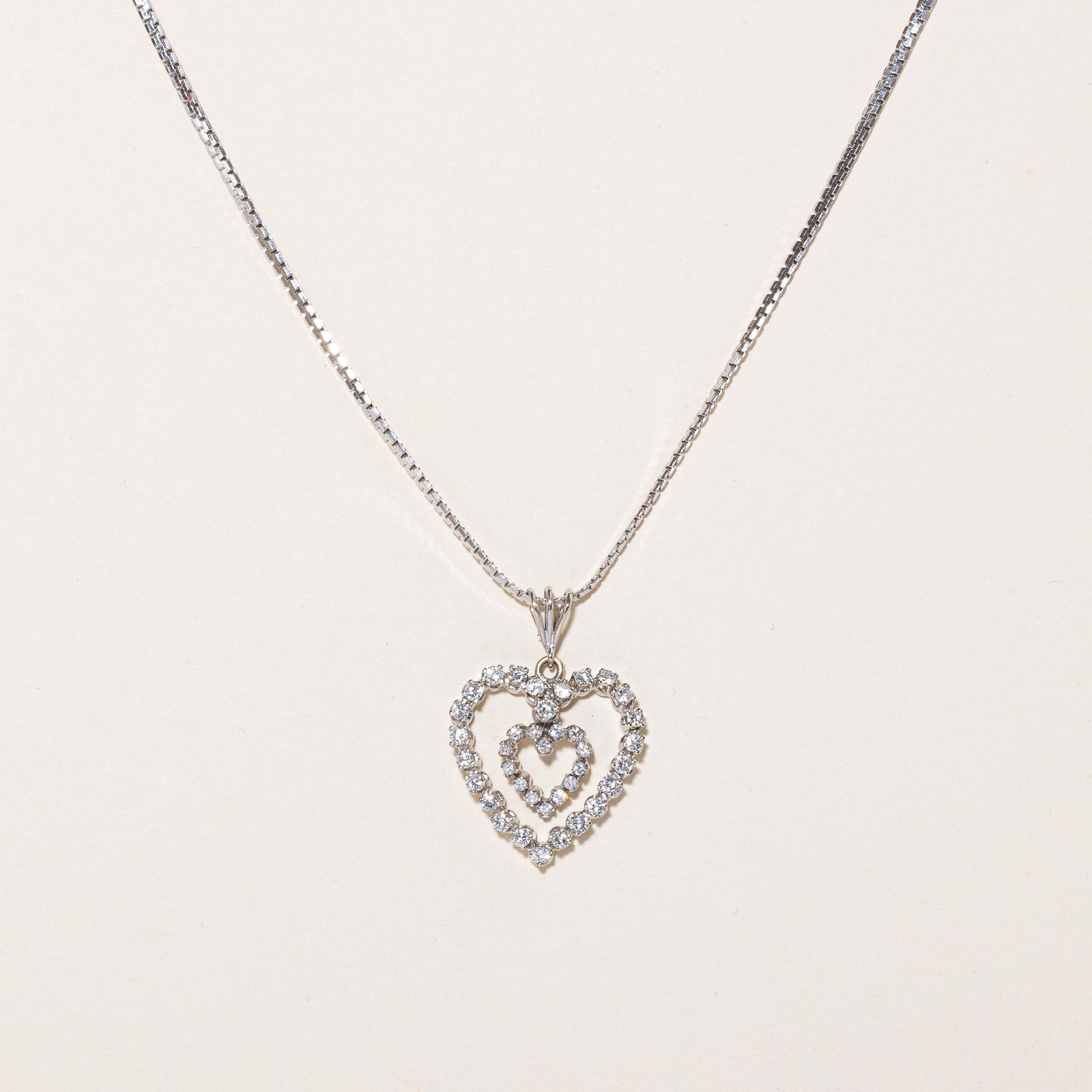 Diamond Heart Pendant & Necklace | 1.12ctw | 19.5" |