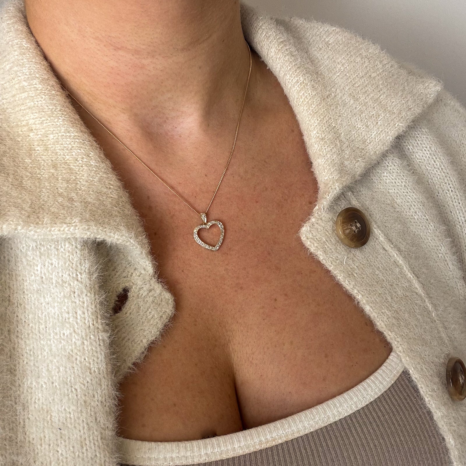 Collier Cœur Diamant | 0,17 ct | 45,7 cm |