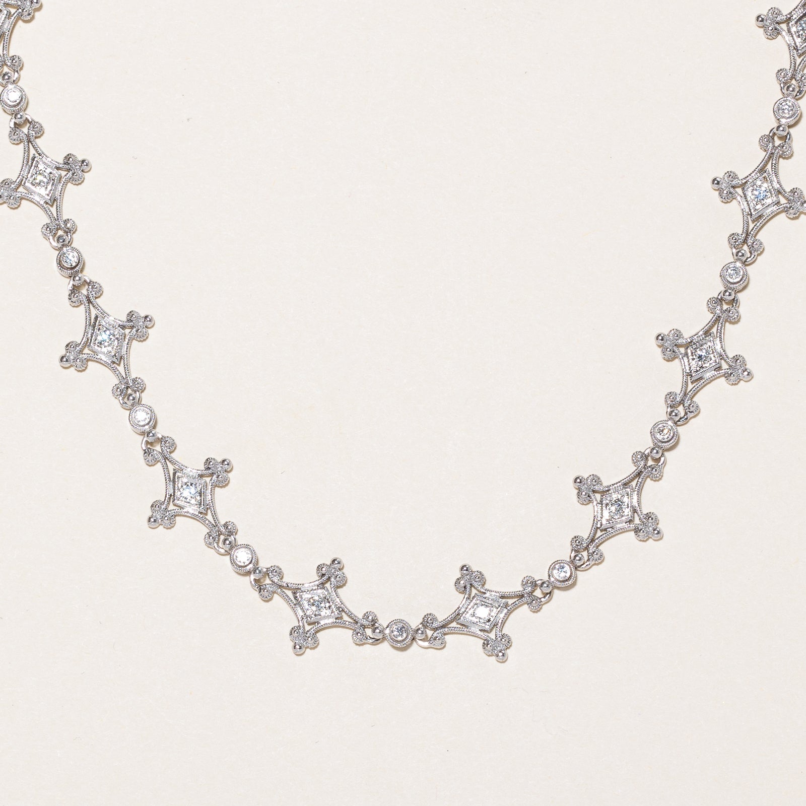 Ornate Diamond Necklace | 1.20ctw | 17" |