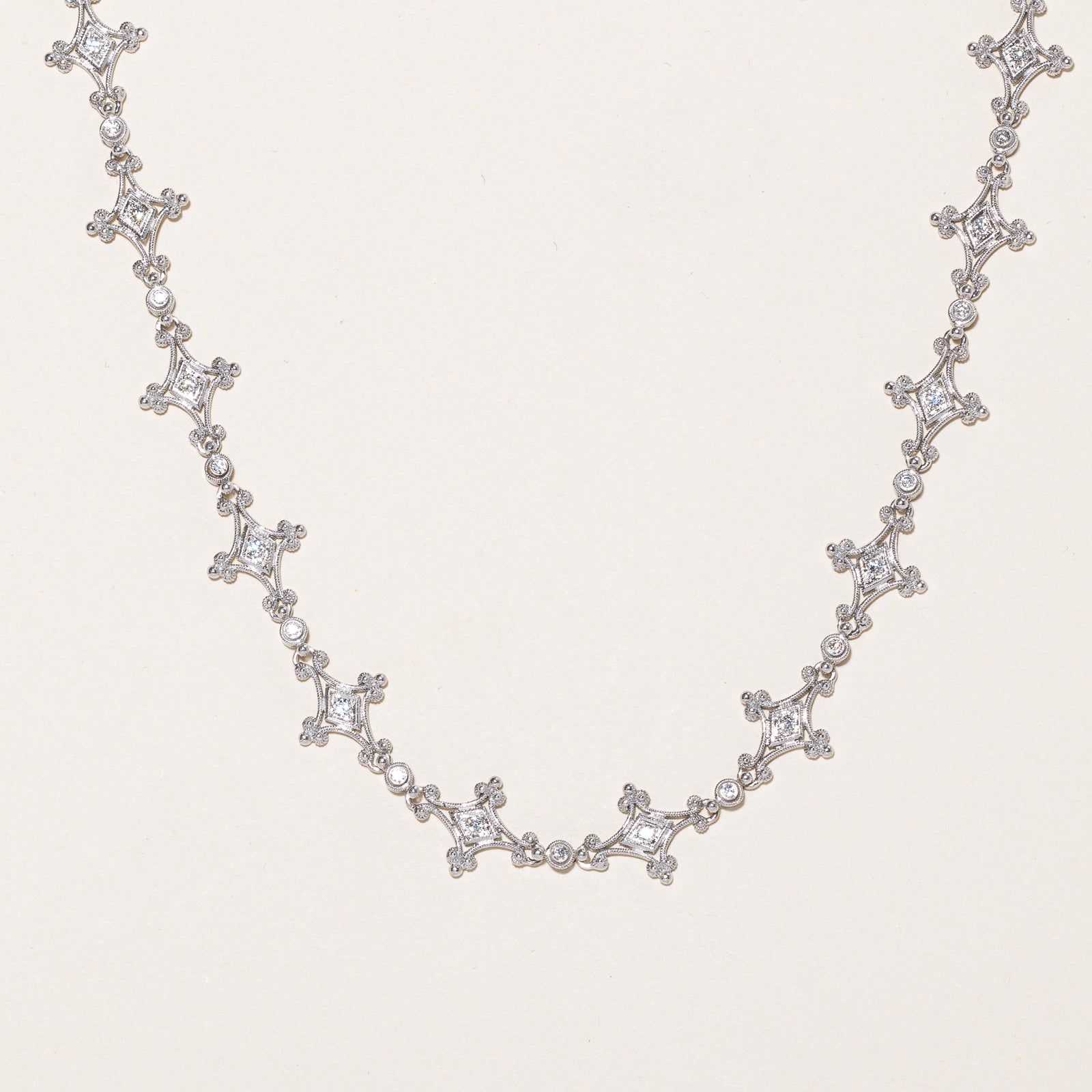 Ornate Diamond Necklace | 1.20ctw | 17" |