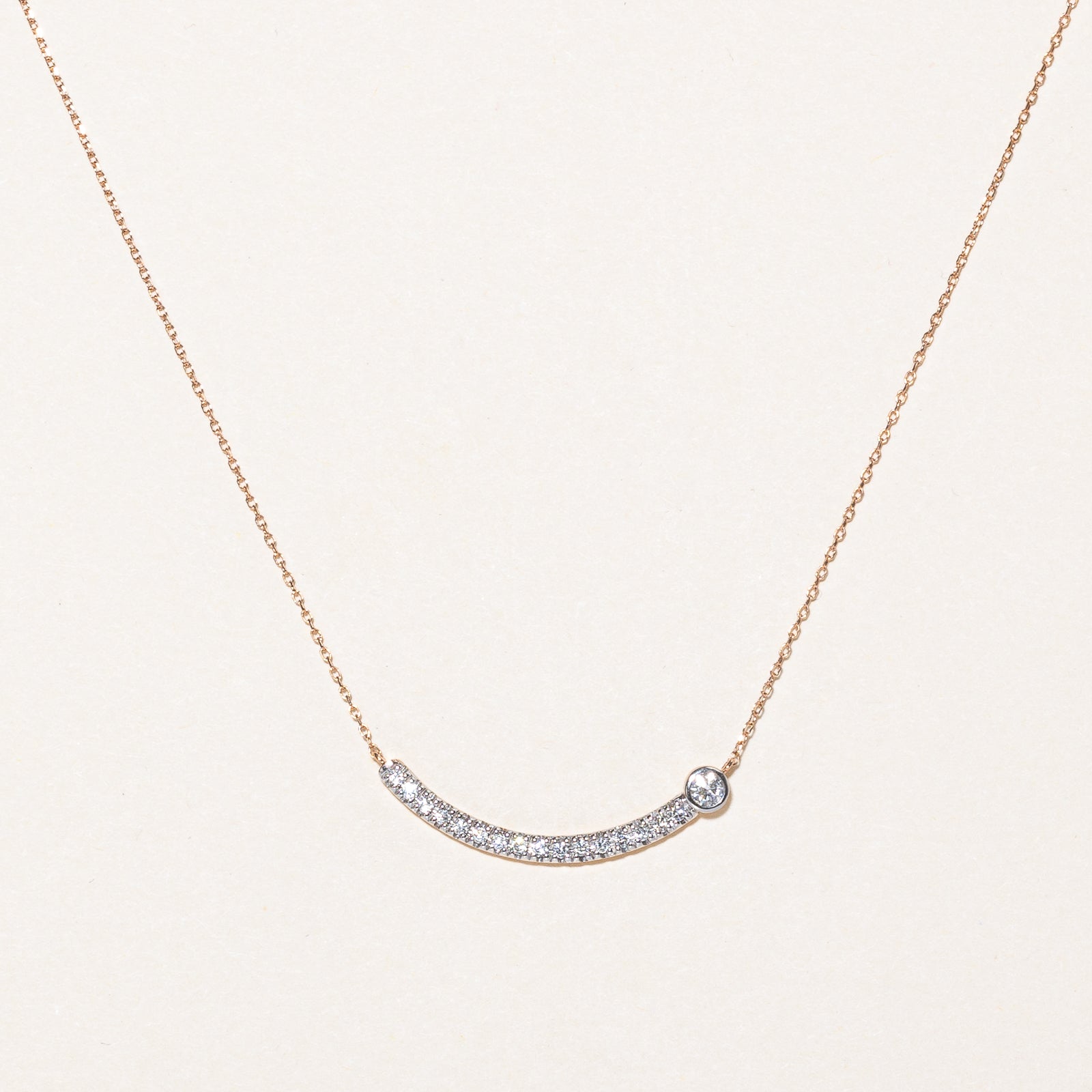 Diamond Scoop Pendant Necklace | 0.24ctw | 18" |