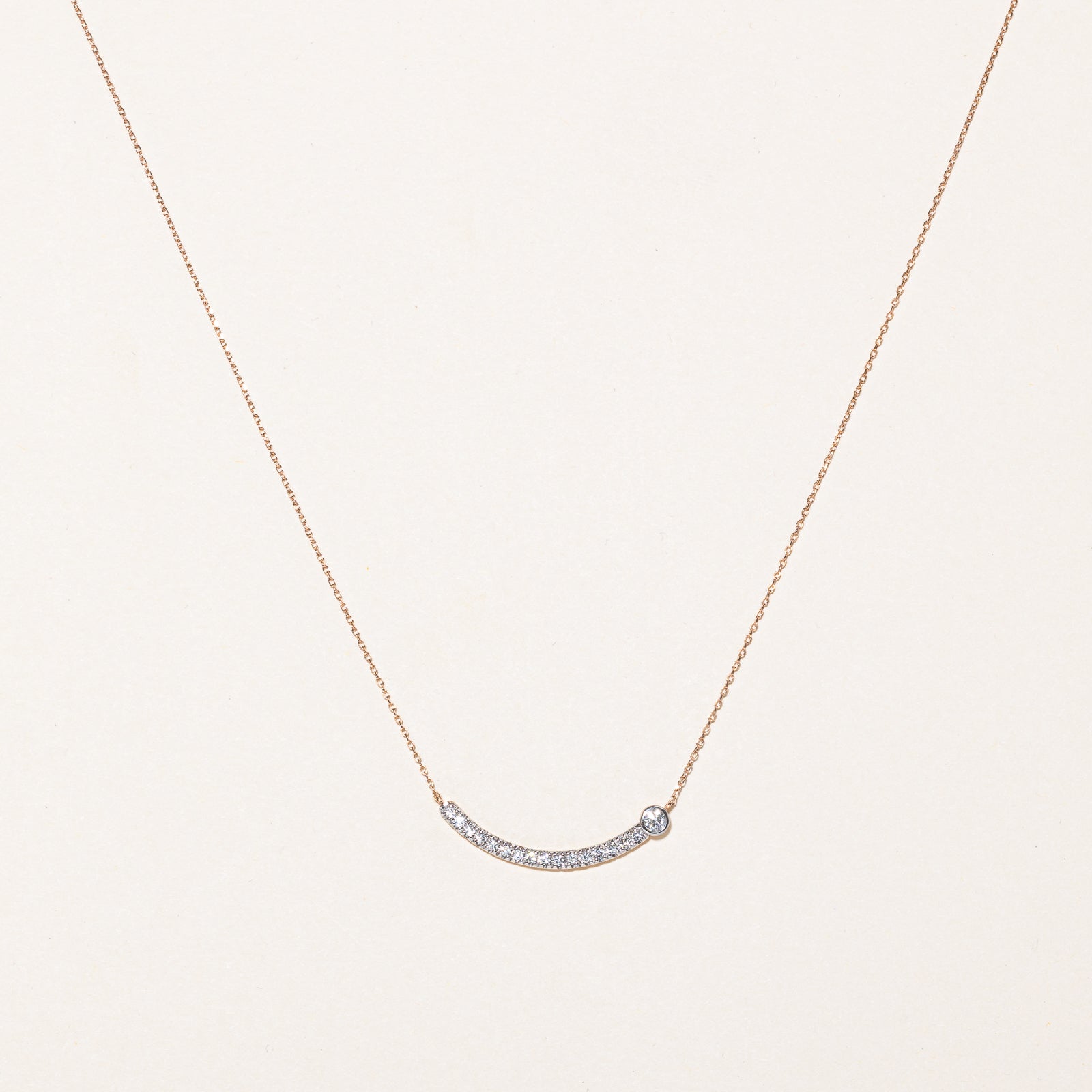 Diamond Scoop Pendant Necklace | 0.24ctw | 18" |