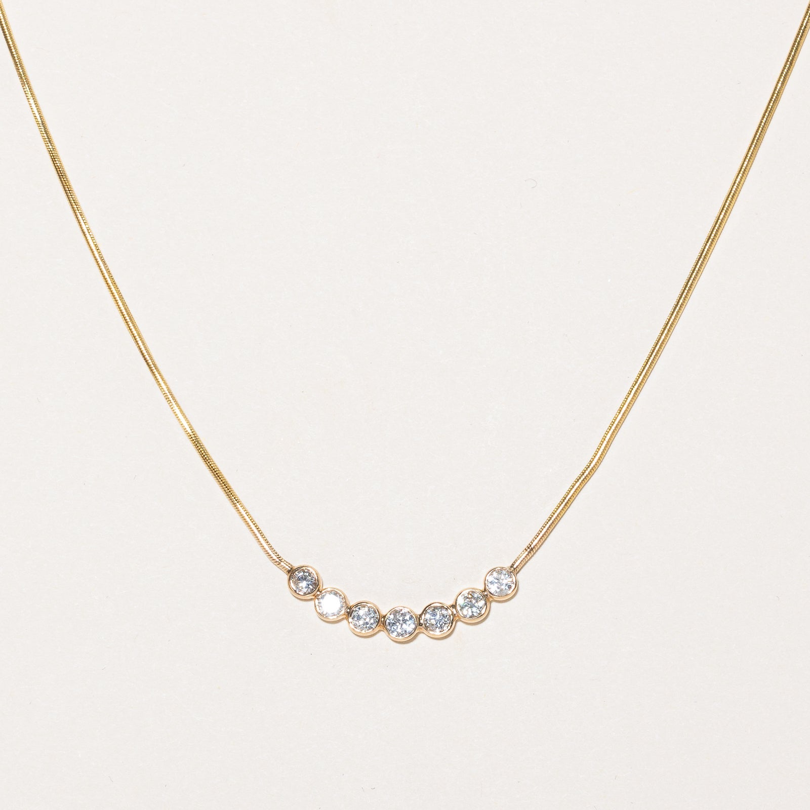 Diamond Scoop Pendant Necklace | 0.84ctw | 16.5" |