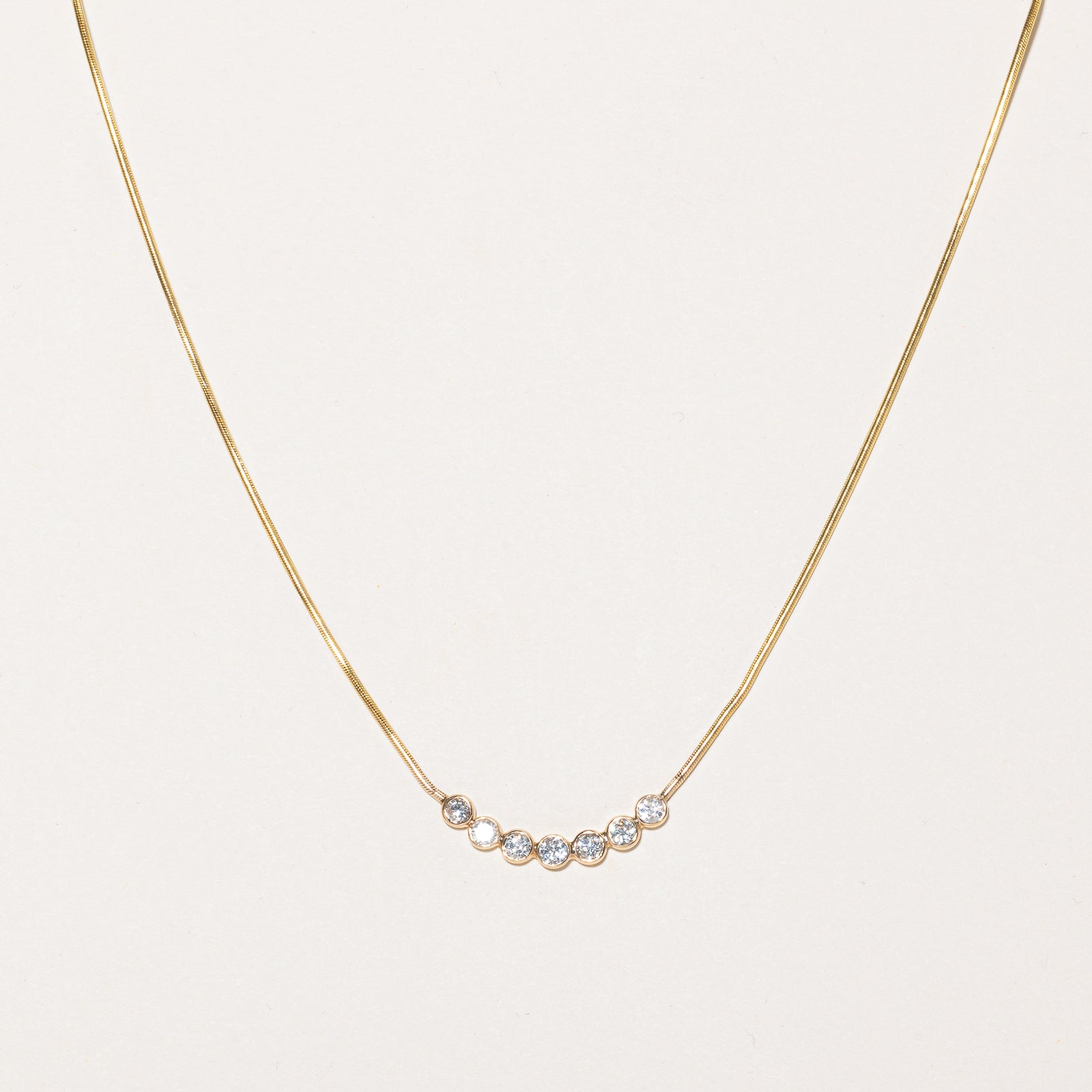 Diamond Scoop Pendant Necklace | 0.84ctw | 16.5" |