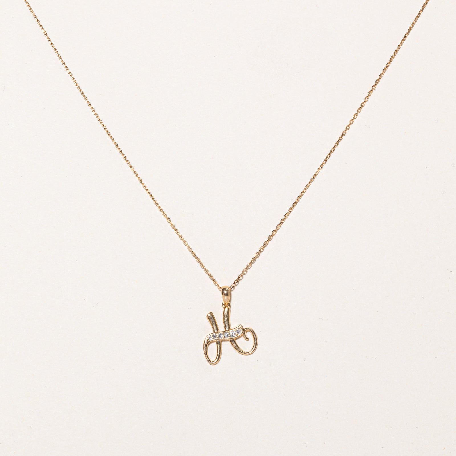 Diamond "H" Necklace | 0.10ctw | 18" |