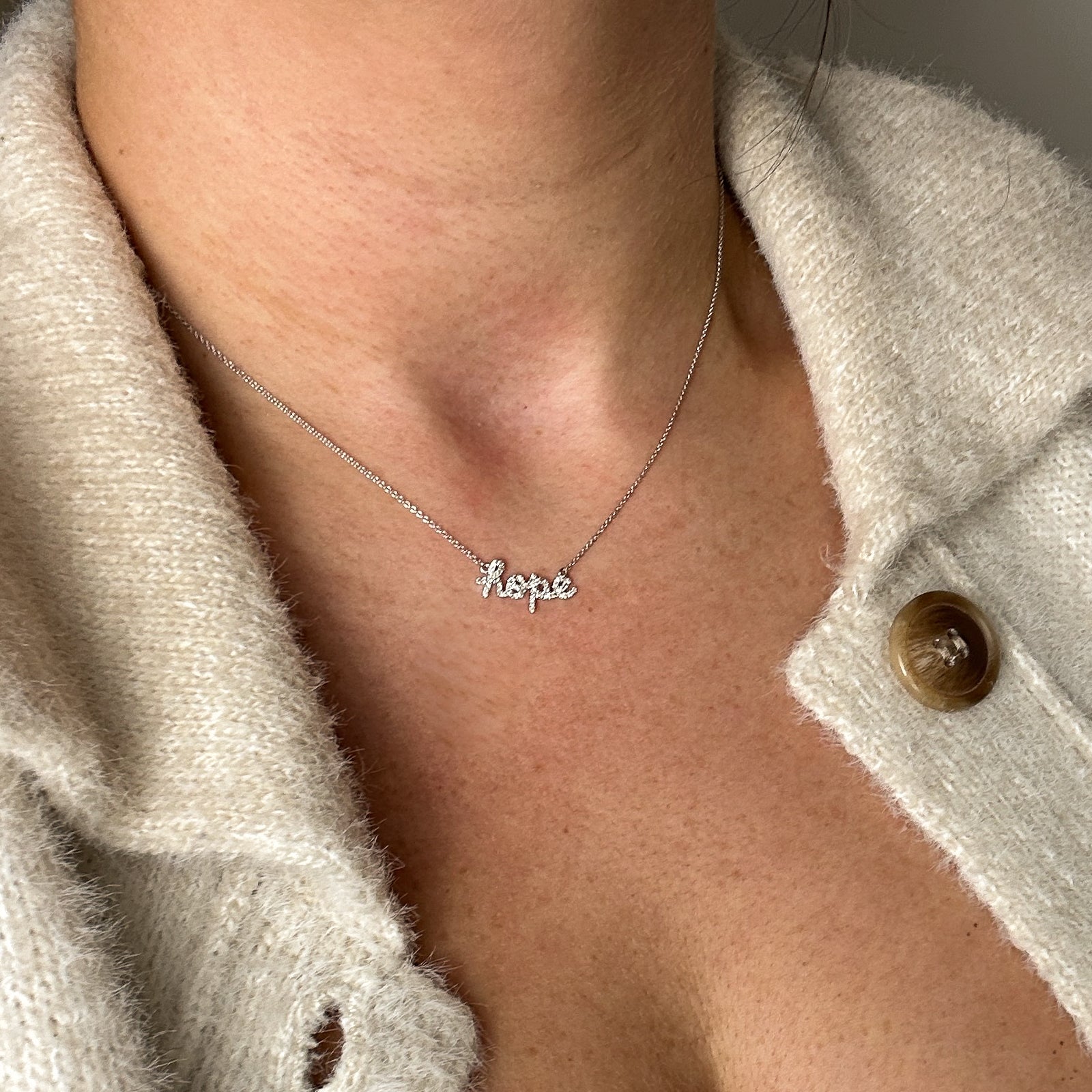Diamond 'Hope" Pendant Necklace | 0.10ctw | 16" |