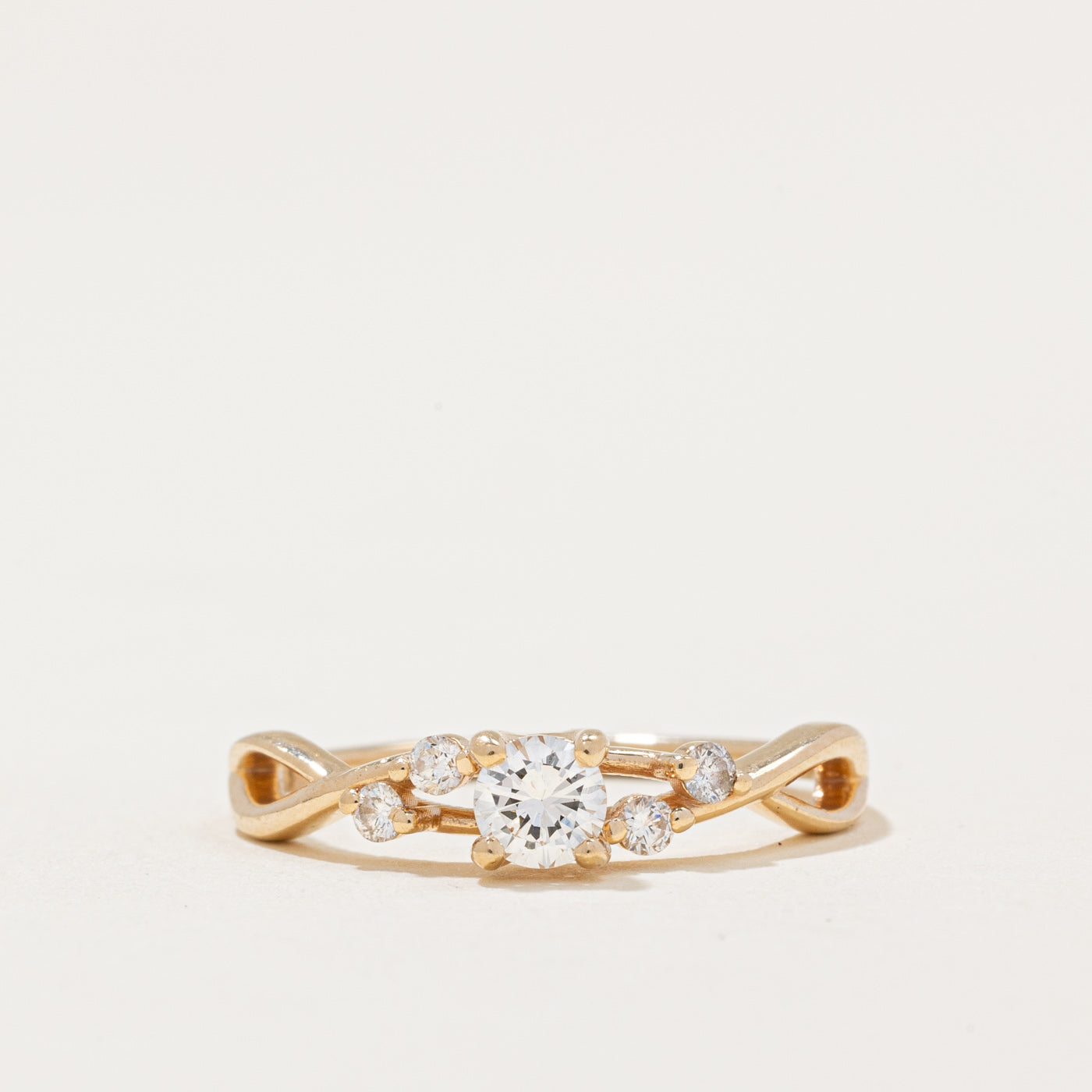 Diamond Accented Cross Over Ring | 0.26ctw | SZ 4.5 |