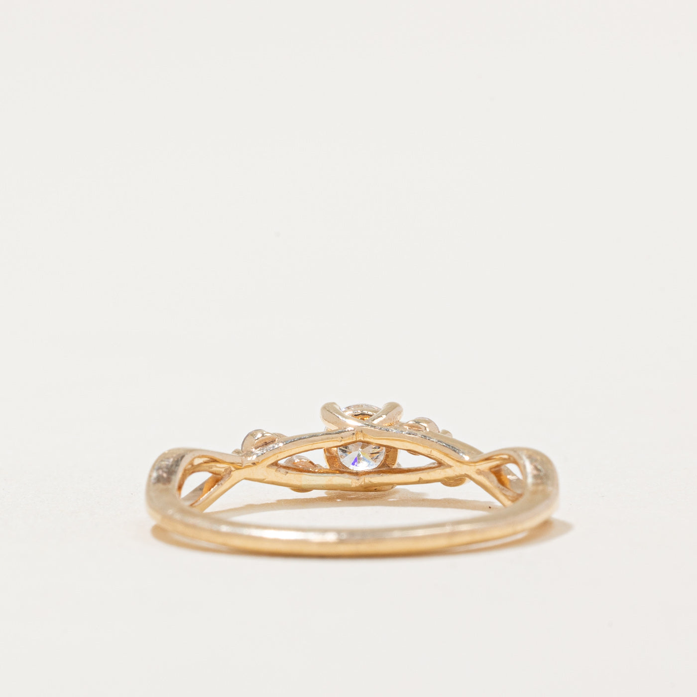 Diamond Accented Cross Over Ring | 0.26ctw | SZ 4.5 |