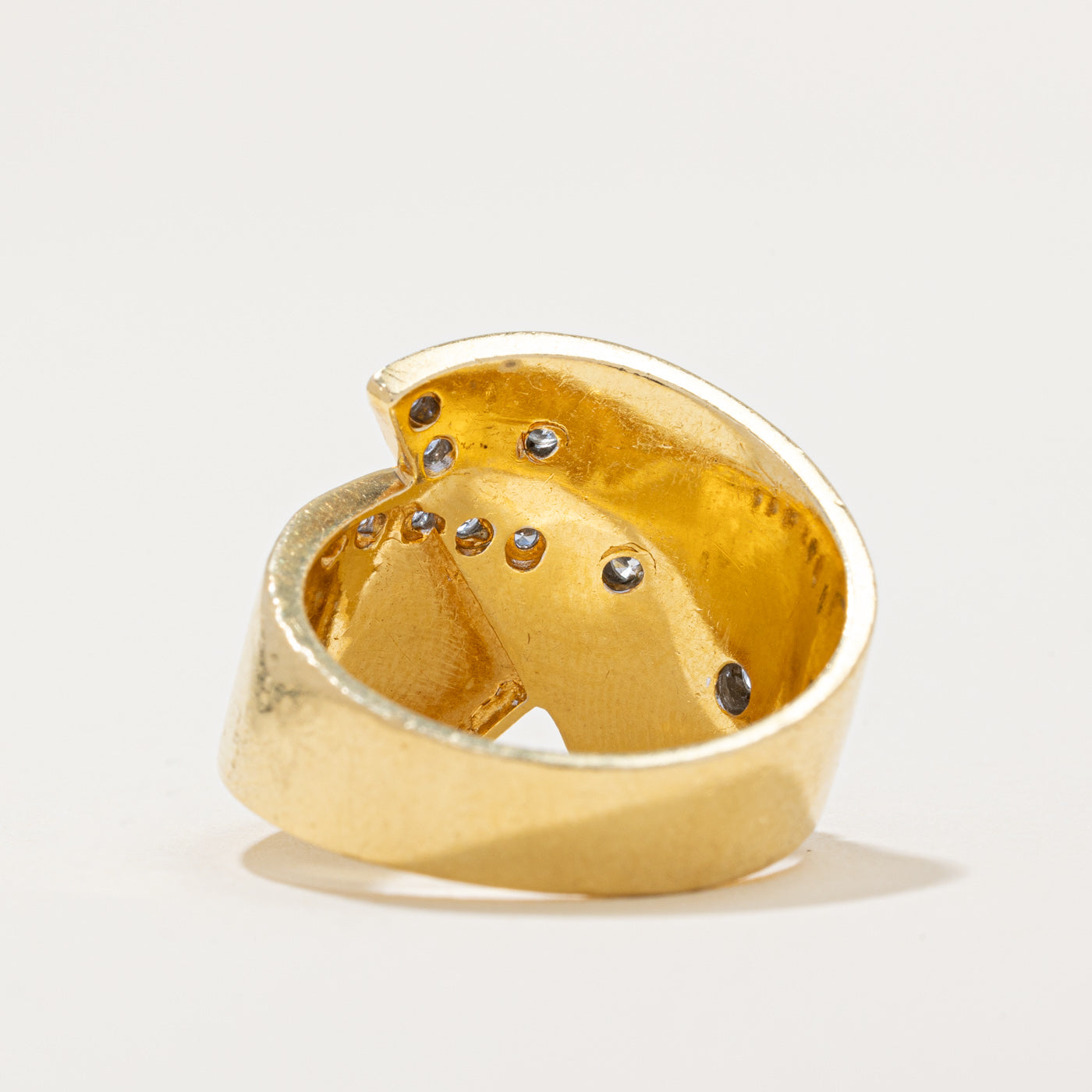 Two Tone Gold Diamond Cocktail Ring | 0.17ctw | SZ 6.75 |