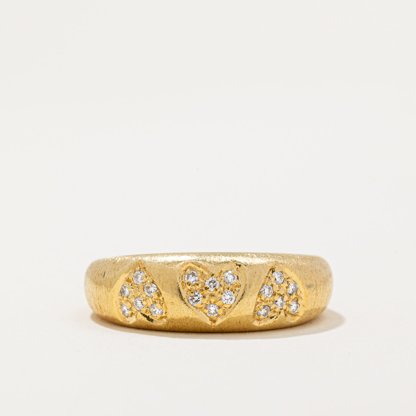 Diamond Cluster Heart Band | 0.13ctw | SZ 8.25 |